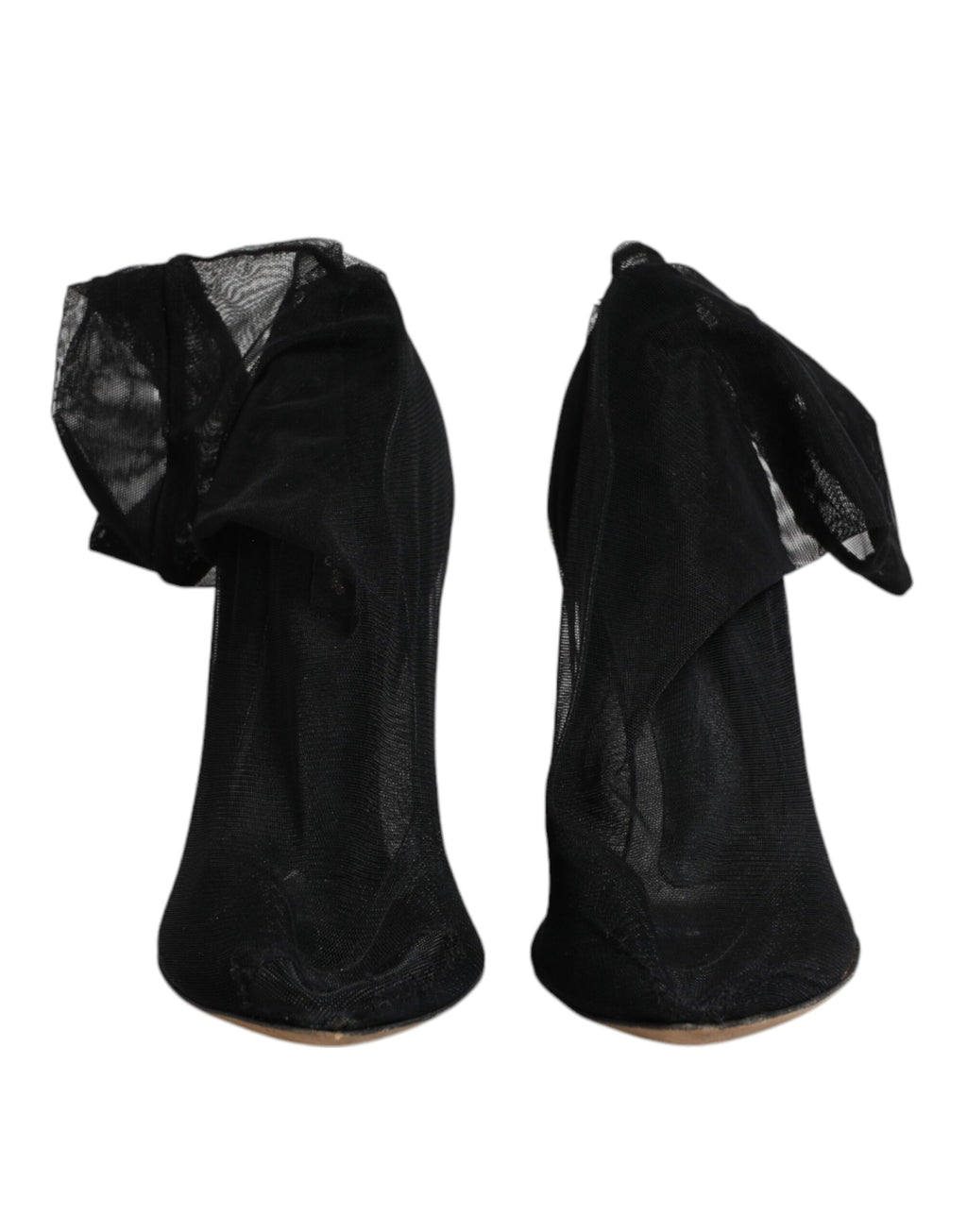 Dolce & Gabbana Schwarze Nylon Stretch Mesh Socke Stiefel Schuhe