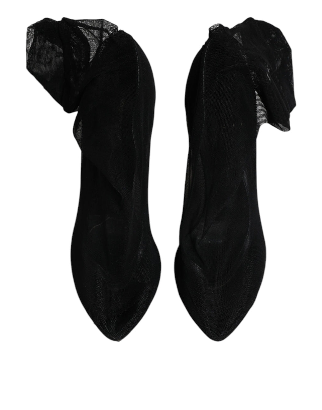 Dolce & Gabbana Schwarze Nylon Stretch Mesh Socke Stiefel Schuhe