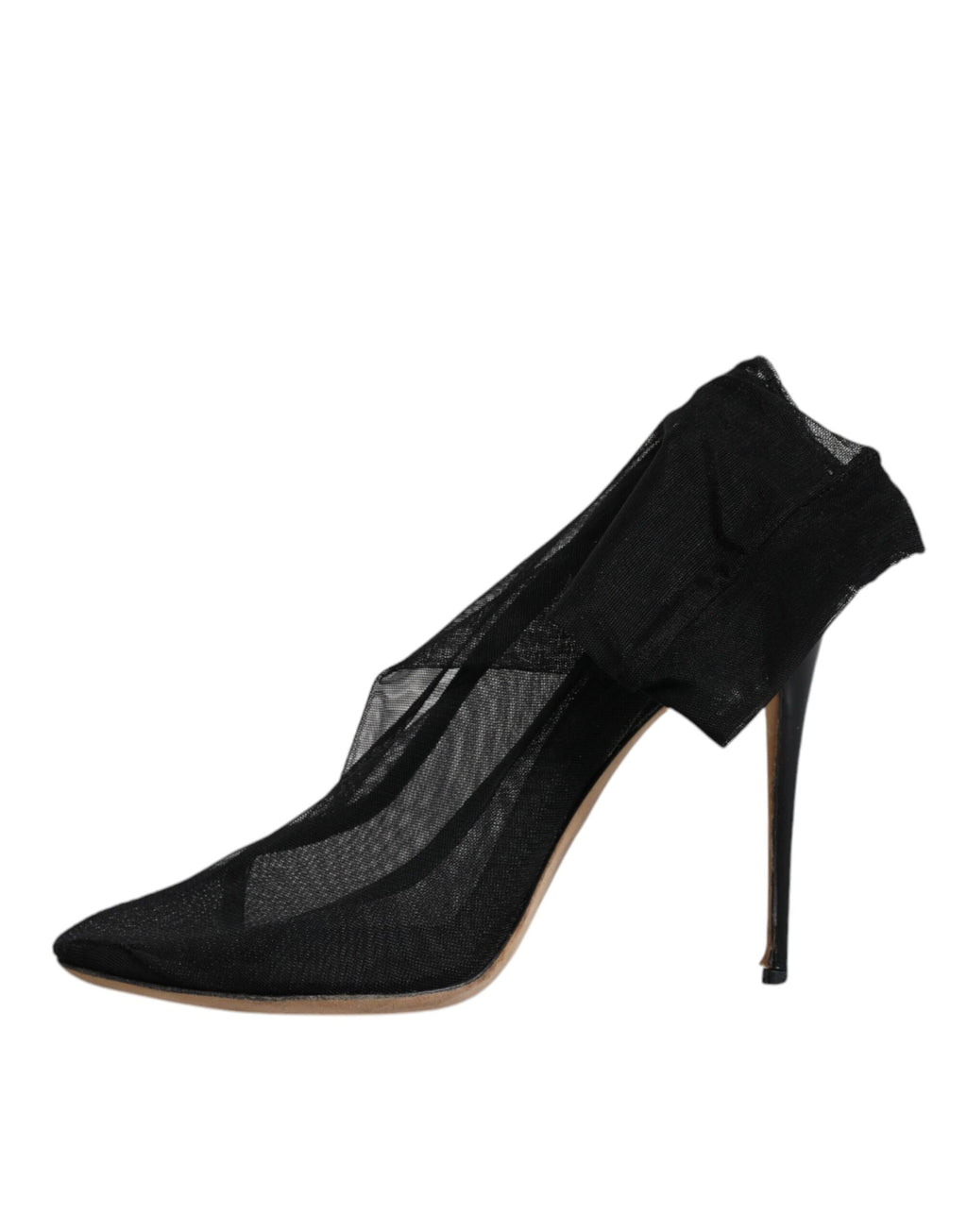 Dolce & Gabbana Schwarze Nylon Stretch Mesh Socke Stiefel Schuhe