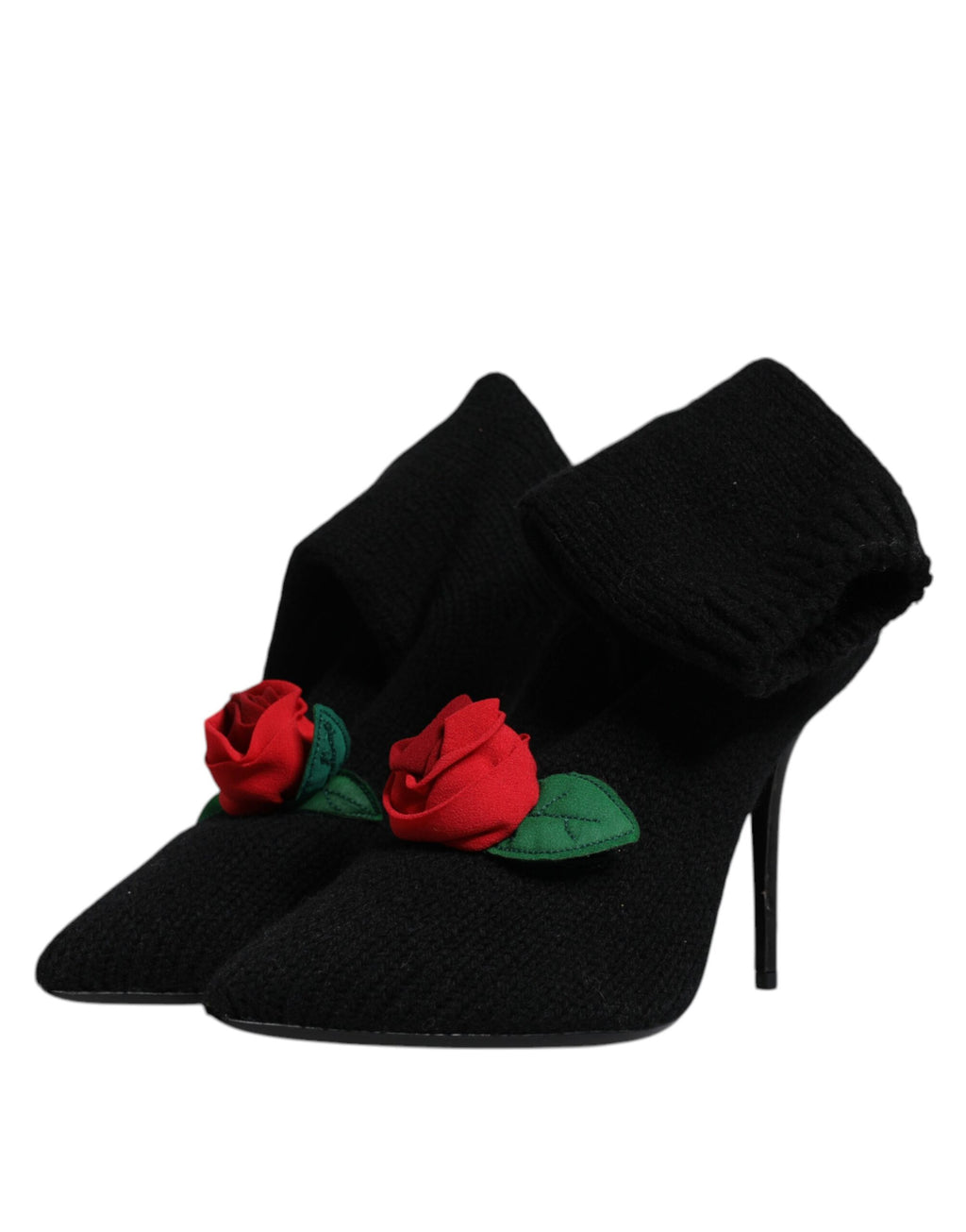 Dolce & Gabbana Schwarze Stiletto High Heels Wadenhohe Stiefel Schuhe