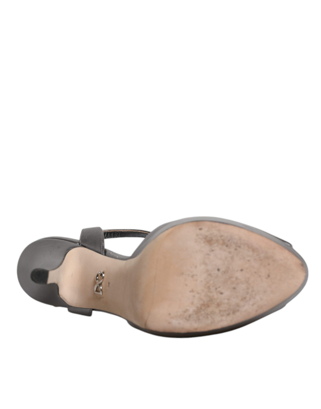 Dolce & Gabbana Silberne Leder Plateau Absätze Sandalen Schuhe
