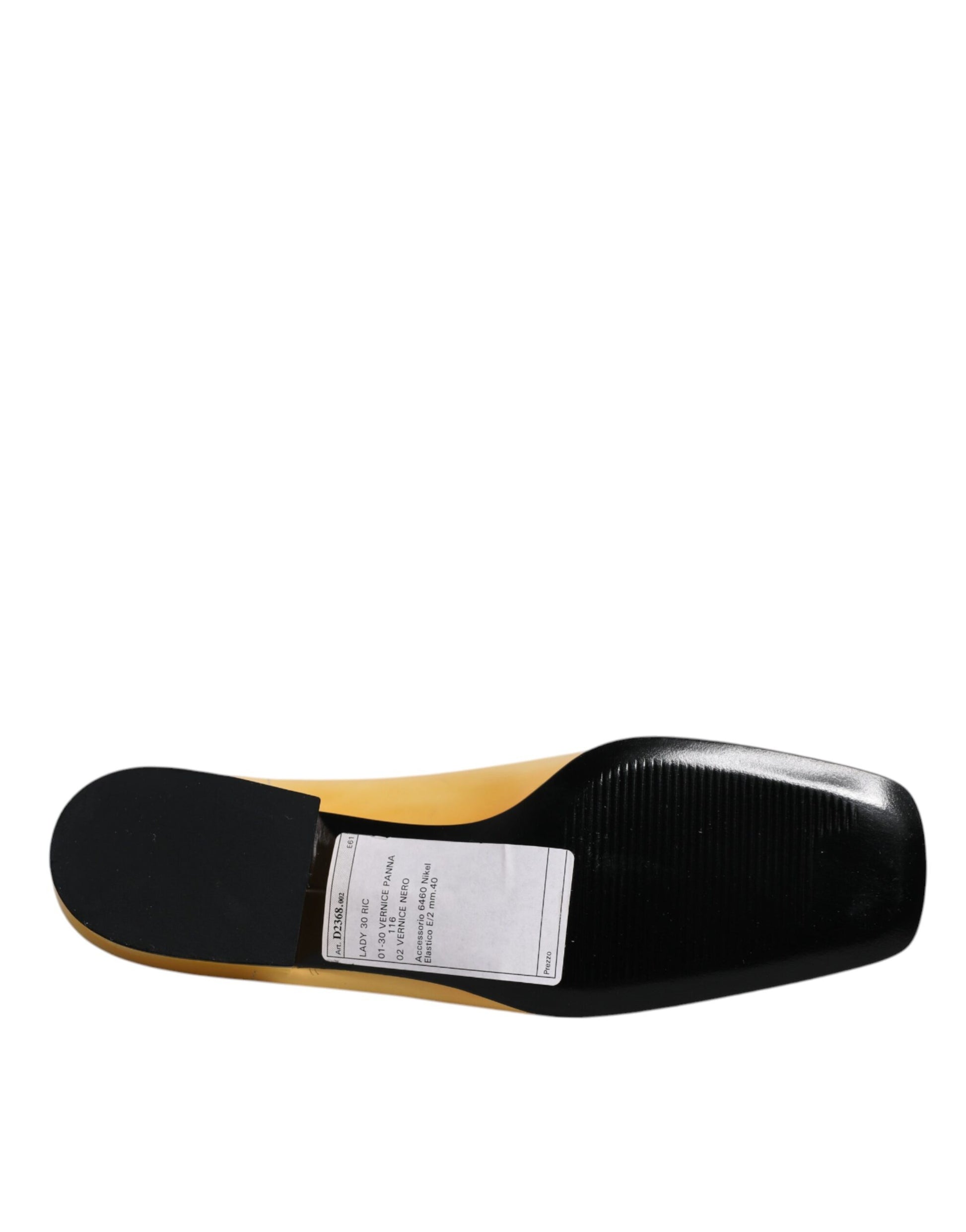 Dolce & Gabbana Gelbe Leder Logo Plaque Slip On Mokassin Schuhe
