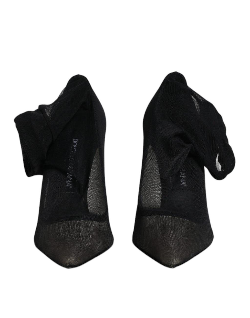 Dolce & Gabbana Schwarz Viskose Mesh Socke Stil Stiefel Schuhe