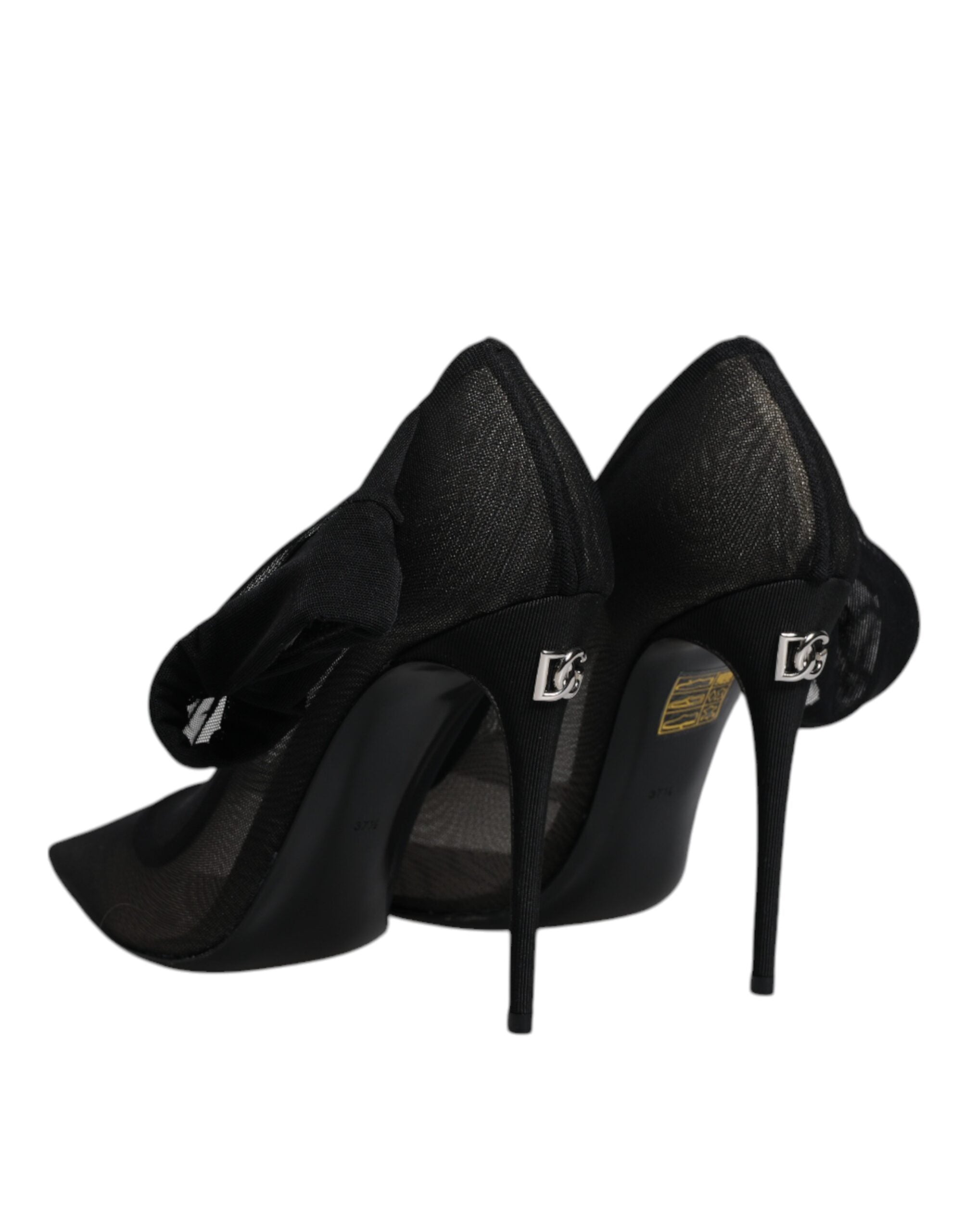 Dolce & Gabbana Schwarz Viskose Mesh Socke Stil Stiefel Schuhe