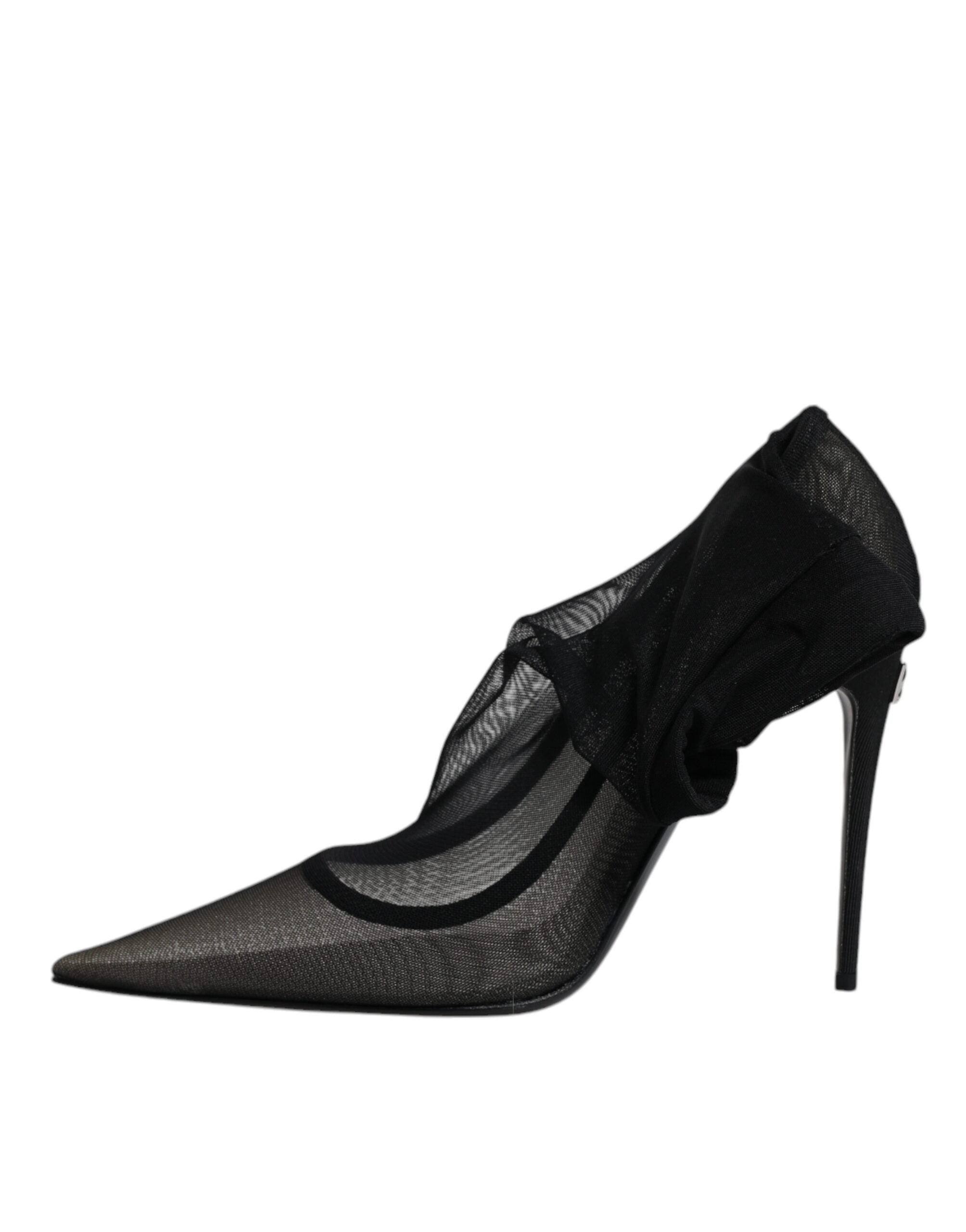 Dolce & Gabbana Schwarz Viskose Mesh Socke Stil Stiefel Schuhe