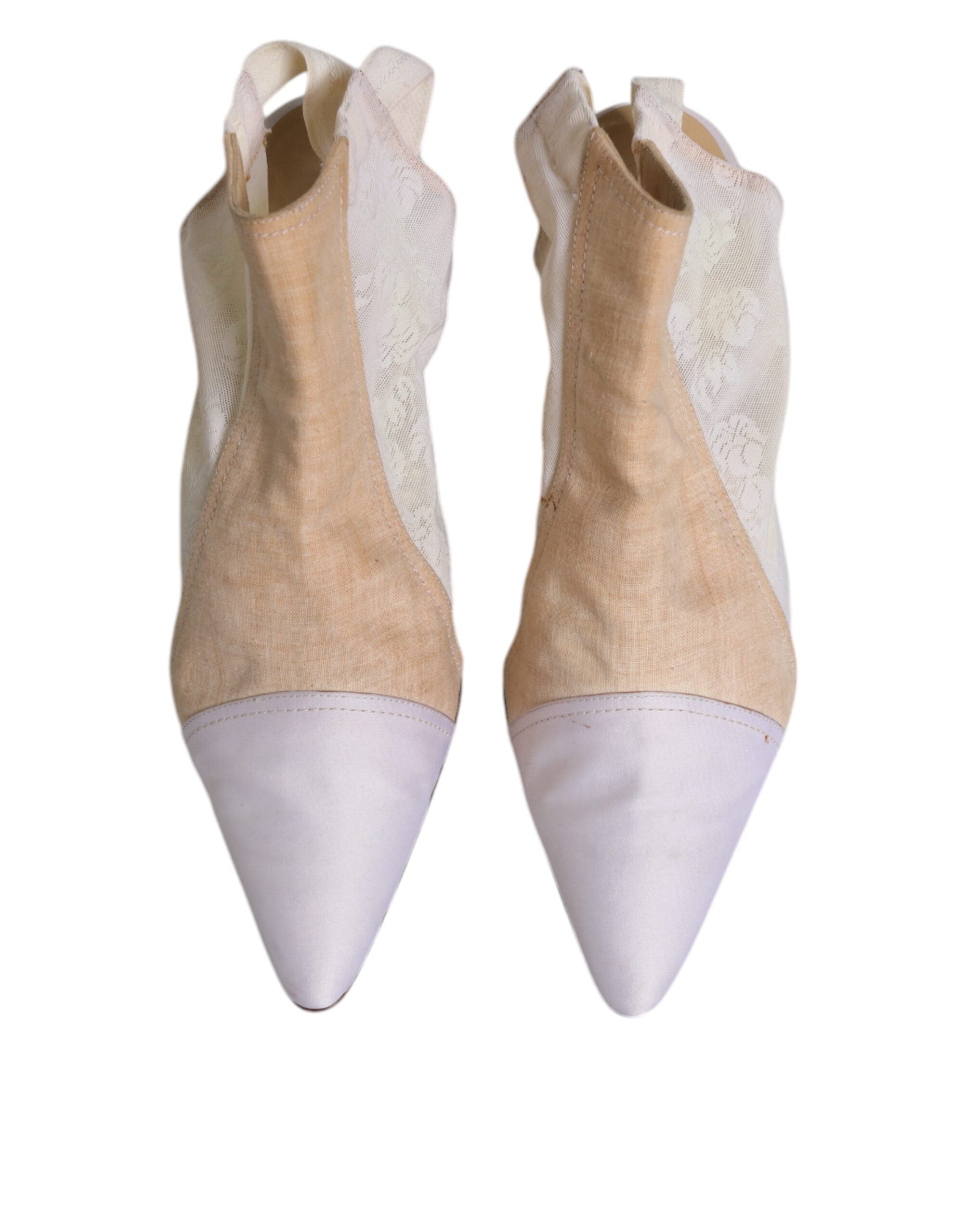 Dolce & Gabbana Multicolor Patchwork Heels Slingback Schuhe