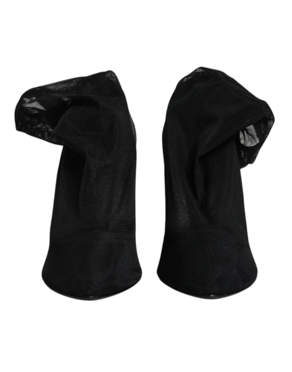 Dolce & Gabbana Schwarz Seide Mesh Socke Stil Stiefel Schuhe