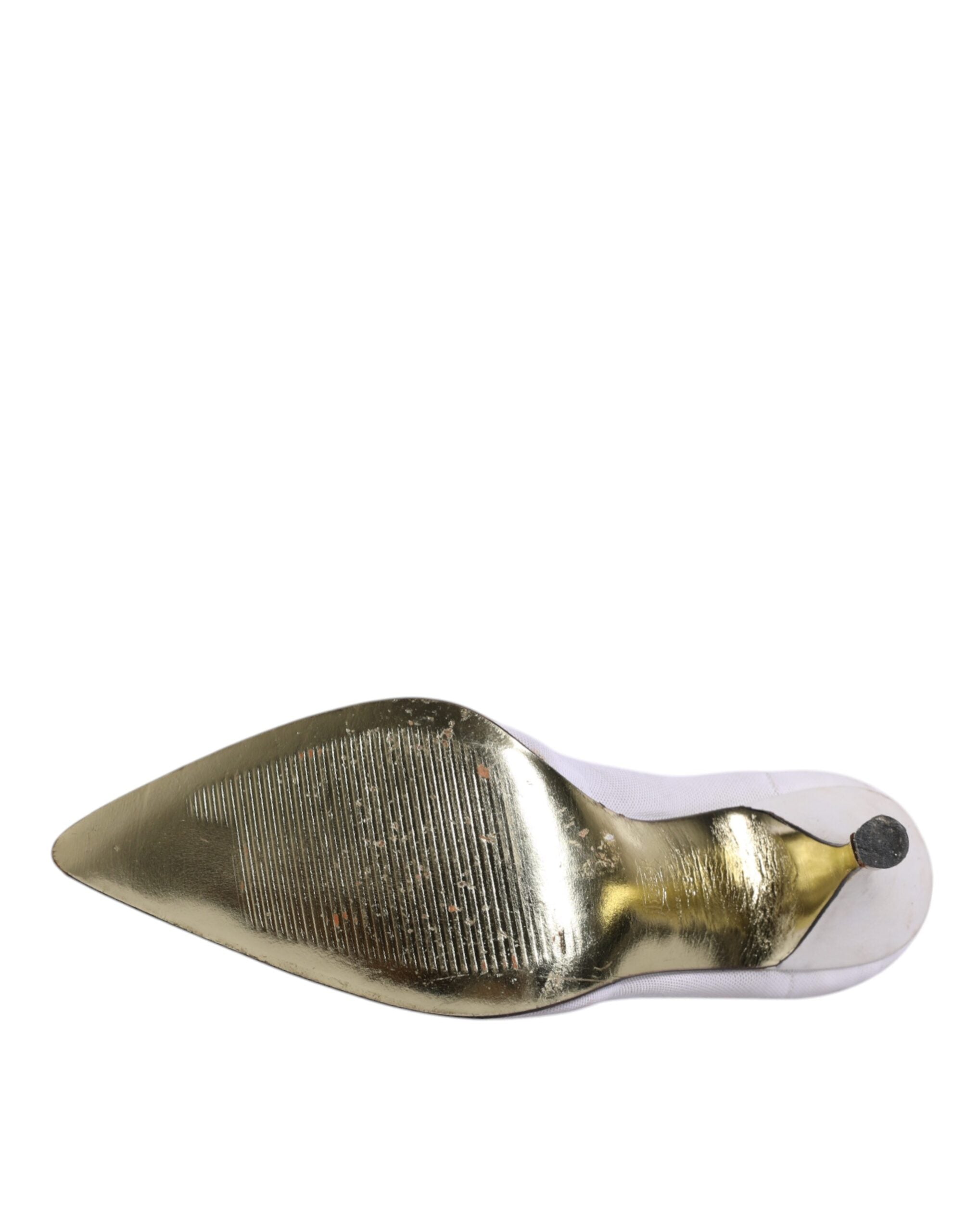 Dolce & Gabbana Weiß Beige Leder High Heels Pumps Schuhe