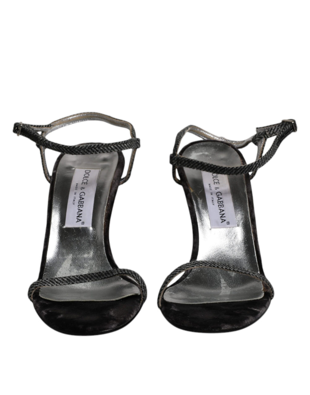 Dolce & Gabbana Schwarzer Knöchelriemen High Heels Sandalen Schuhe