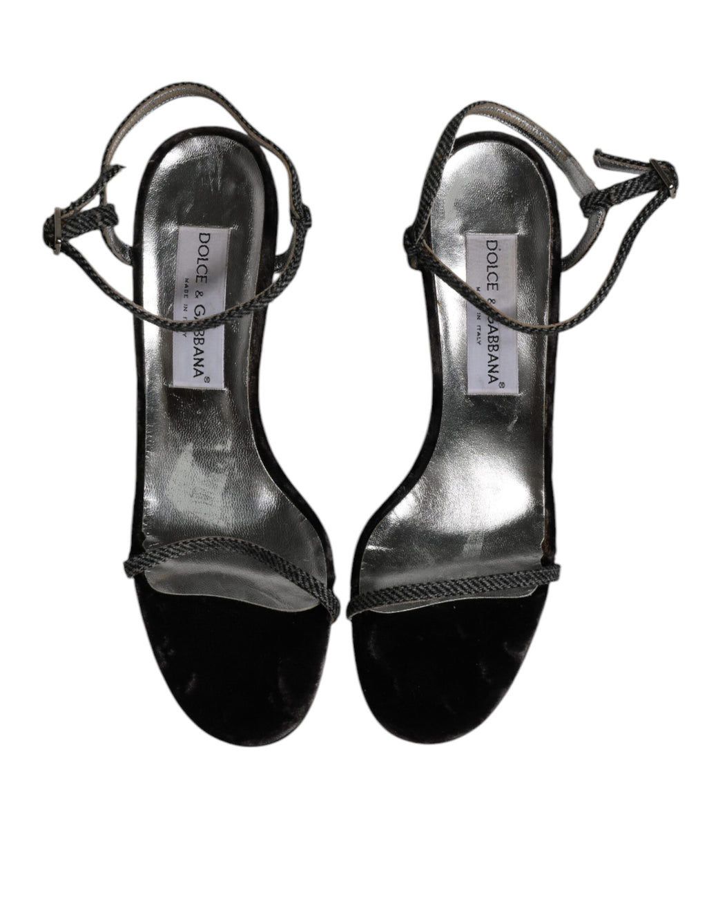 Dolce & Gabbana Schwarzer Knöchelriemen High Heels Sandalen Schuhe