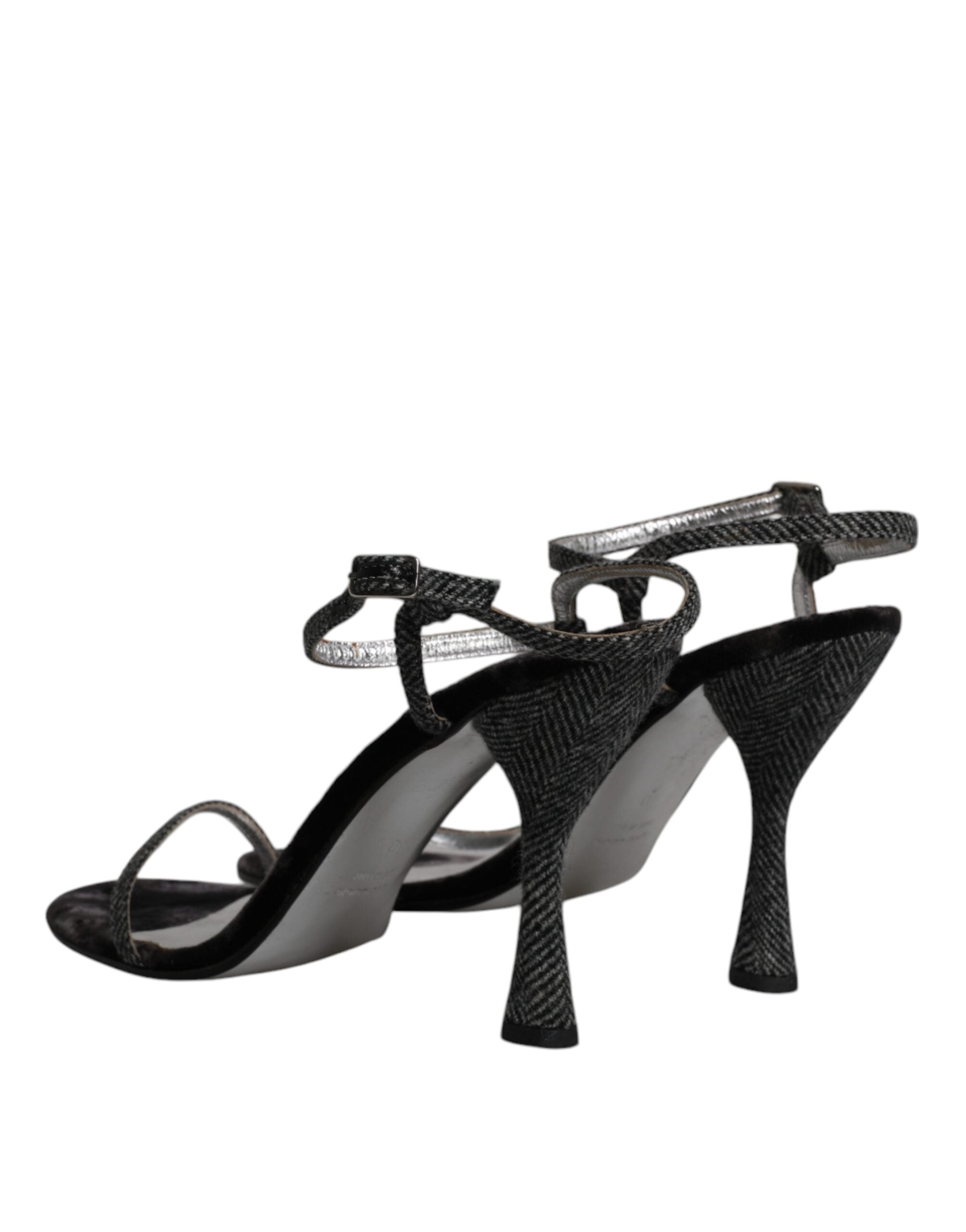 Dolce & Gabbana Schwarzer Knöchelriemen High Heels Sandalen Schuhe