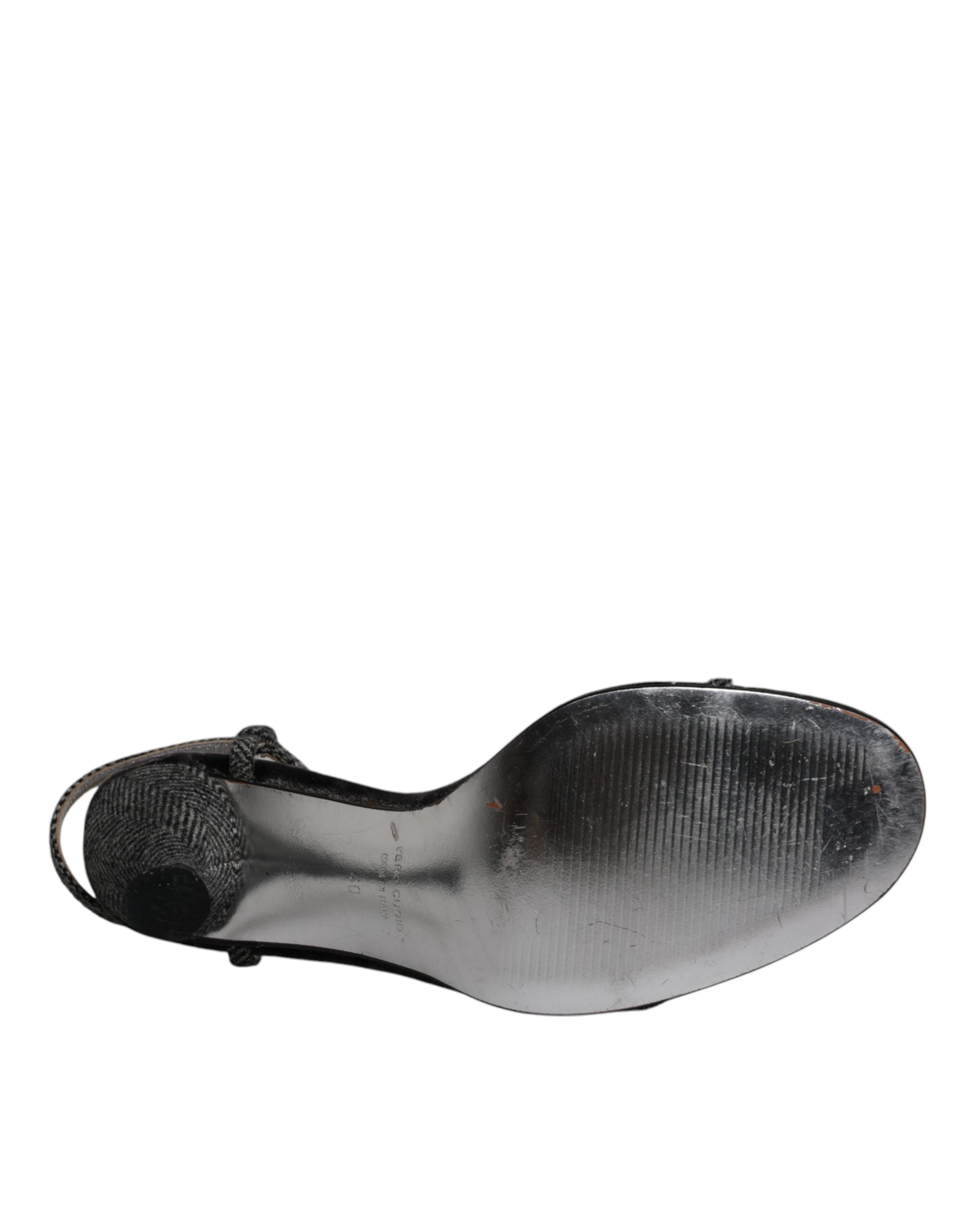 Dolce & Gabbana Schwarzer Knöchelriemen High Heels Sandalen Schuhe