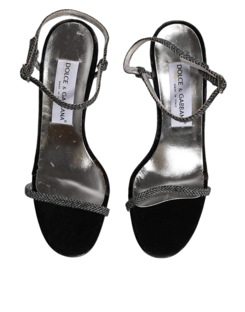 Dolce & Gabbana Schwarzer Knöchelriemen High Heels Sandalen Schuhe