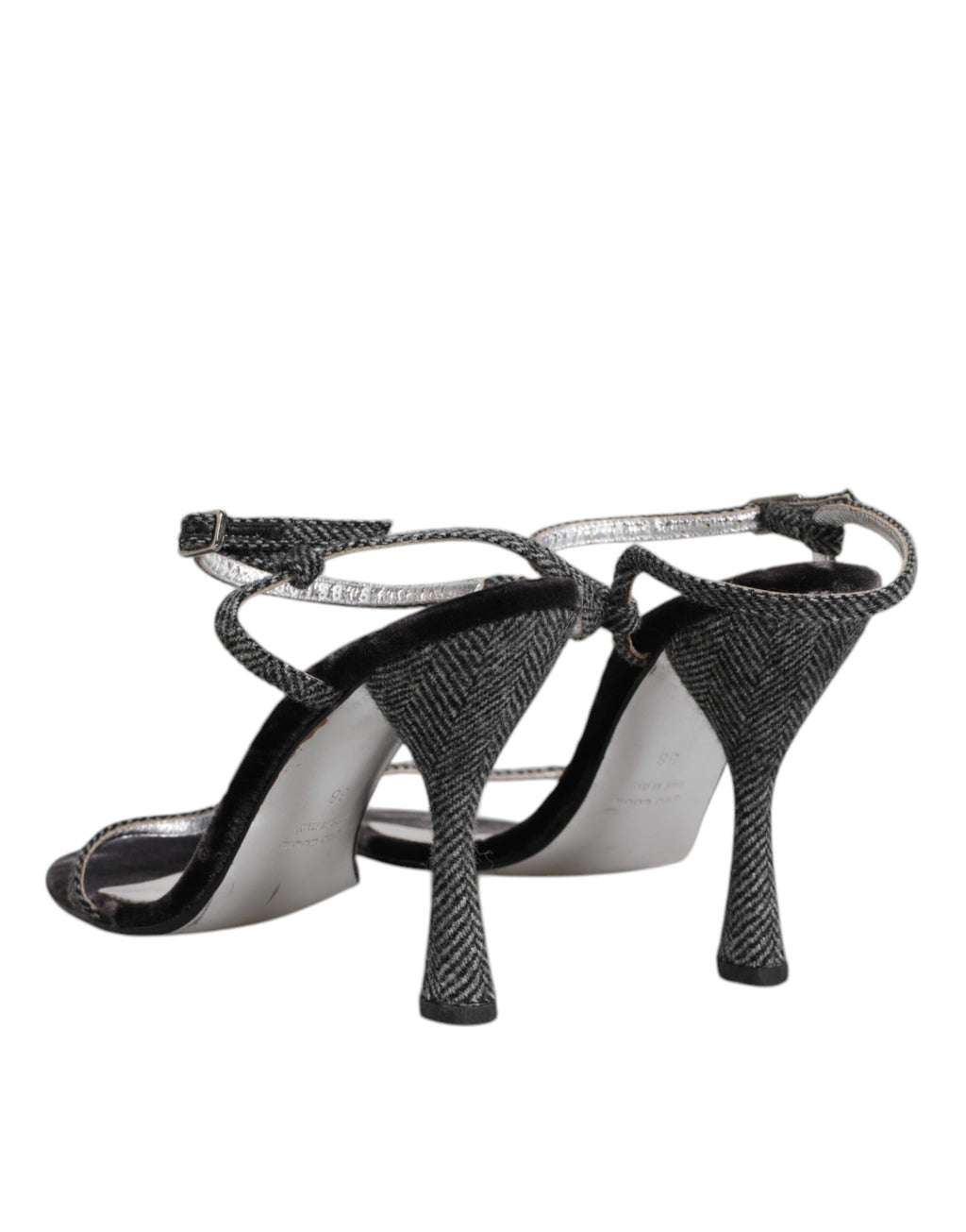 Dolce & Gabbana Schwarzer Knöchelriemen High Heels Sandalen Schuhe