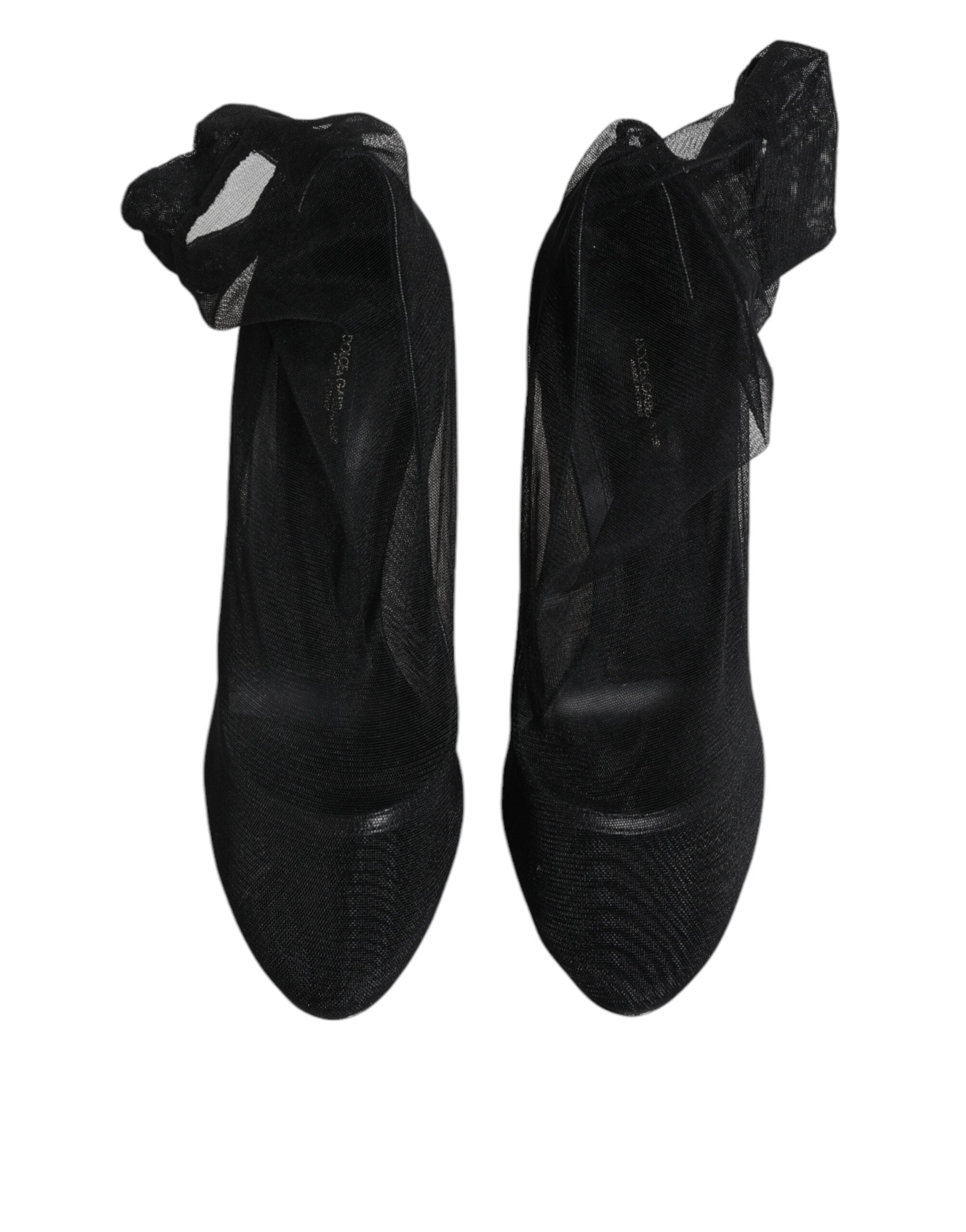 Dolce & Gabbana Schwarz Nylon Mesh Socke Stil Stiefel Schuhe