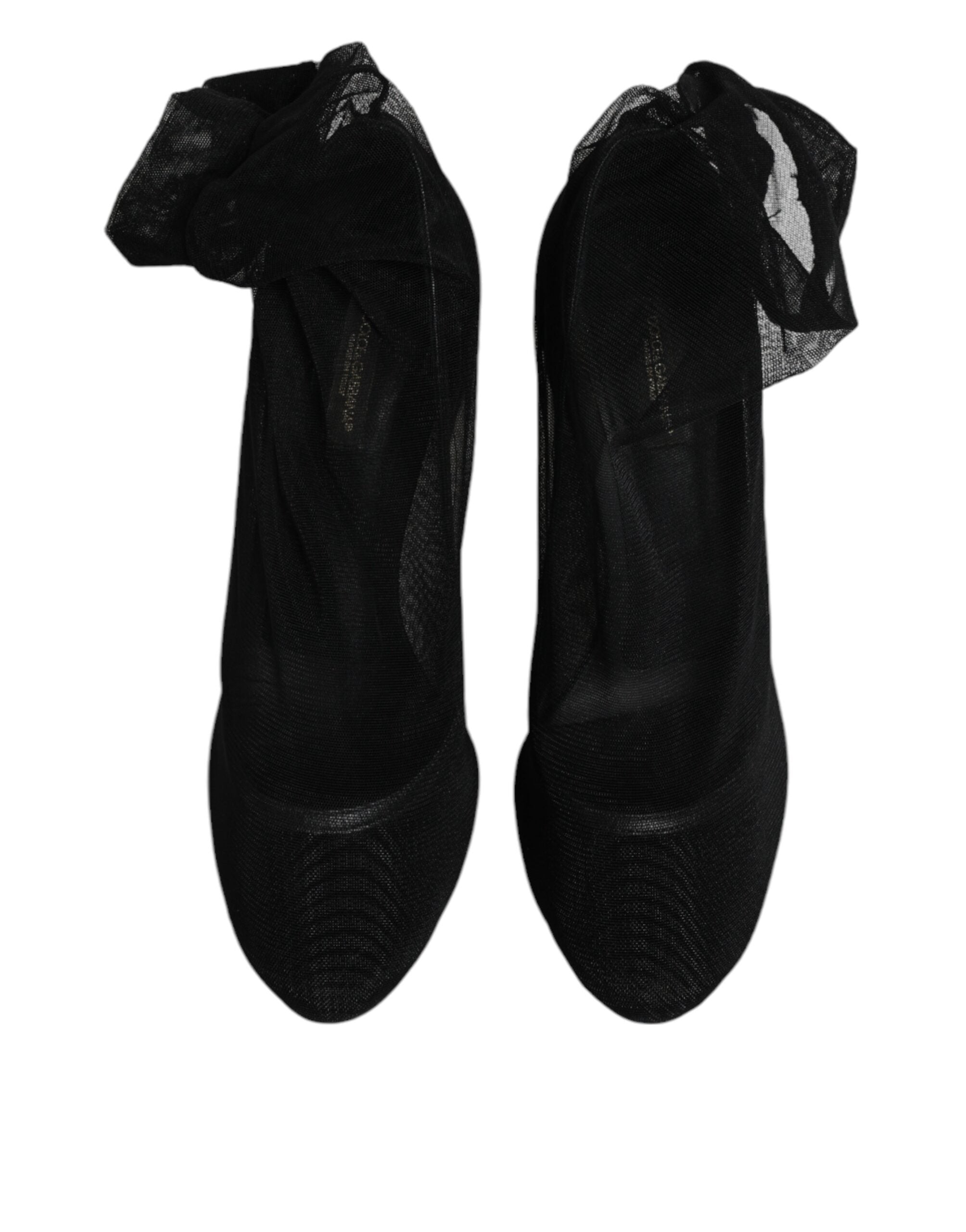 Dolce & Gabbana Schwarz Nylon Mesh Socke Stil Stiefel Schuhe