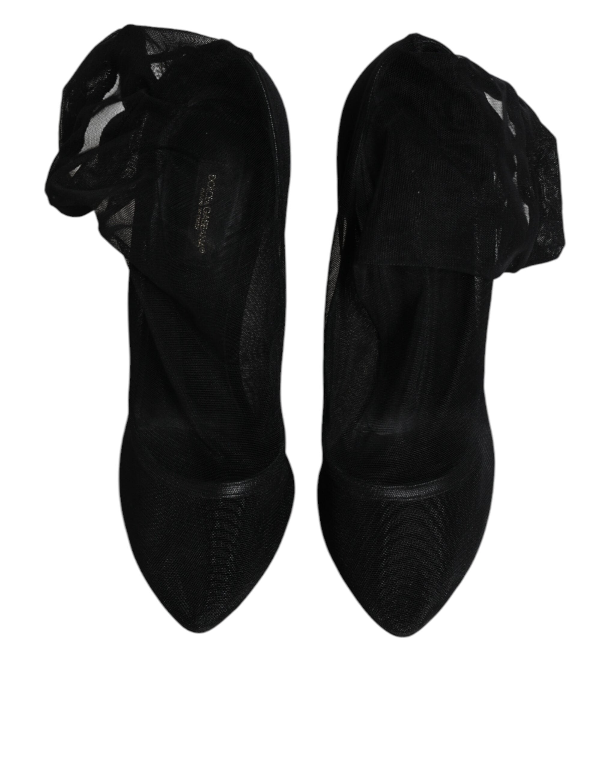 Dolce & Gabbana Schwarz Nylon Mesh Socke Stil Stiefel Schuhe