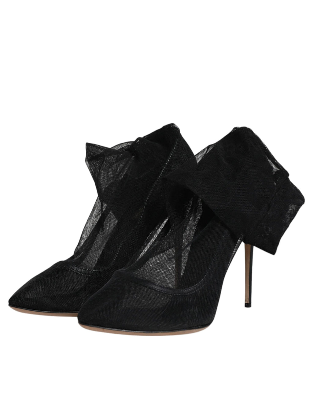 Dolce & Gabbana Schwarz Nylon Mesh Socke Stil Stiefel Schuhe