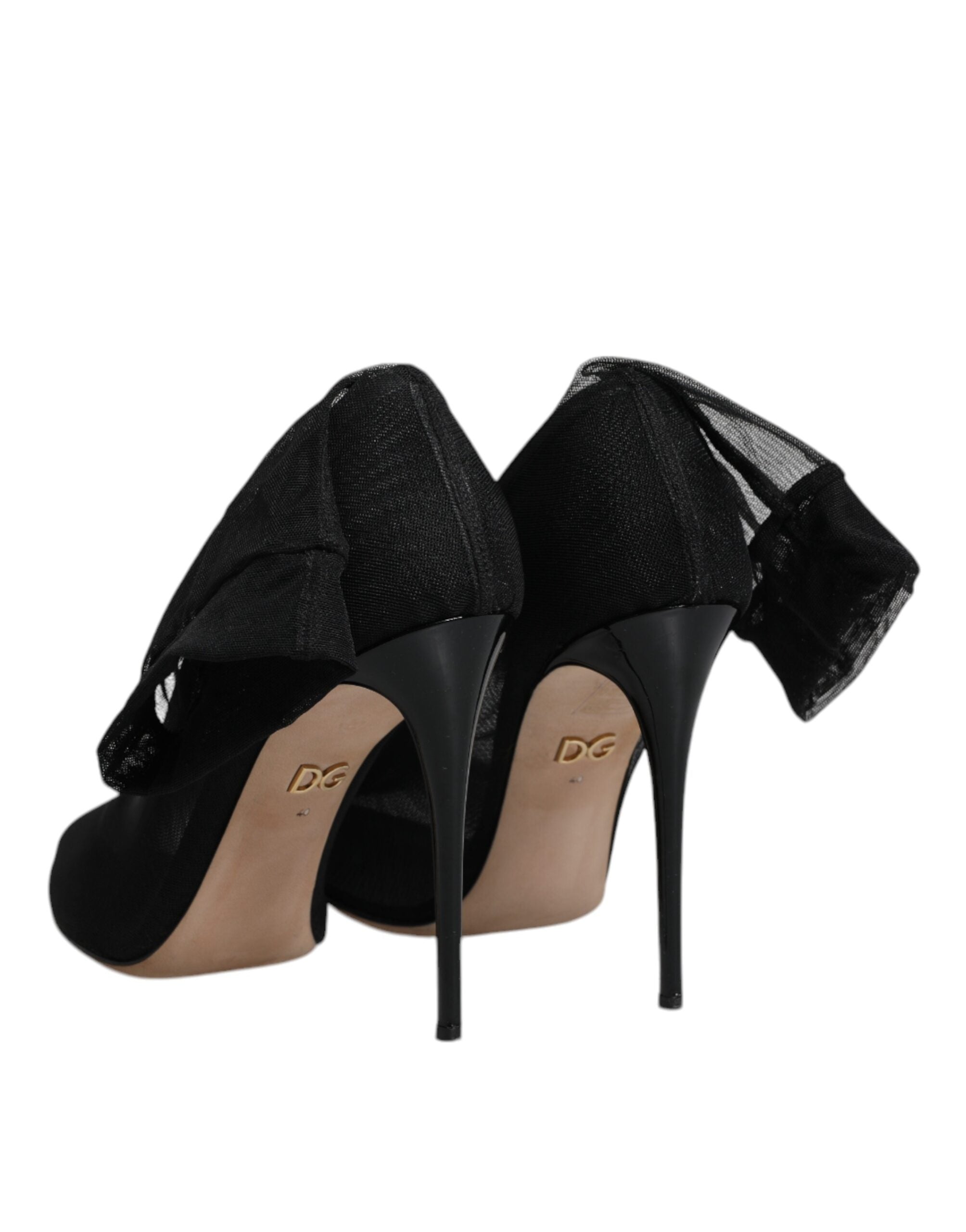 Dolce & Gabbana Schwarz Nylon Mesh Socke Stil Stiefel Schuhe