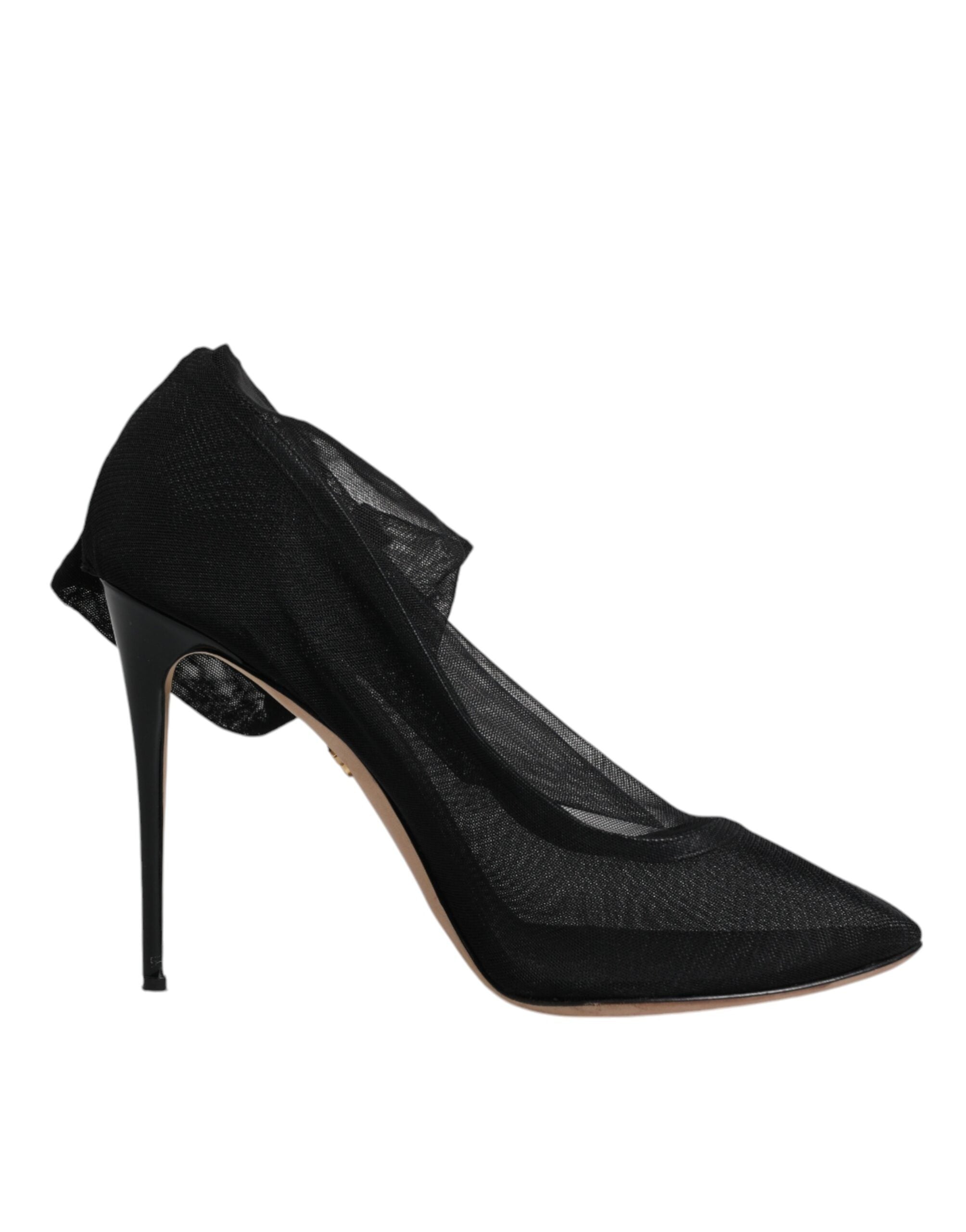 Dolce & Gabbana Schwarz Nylon Mesh Socke Stil Stiefel Schuhe