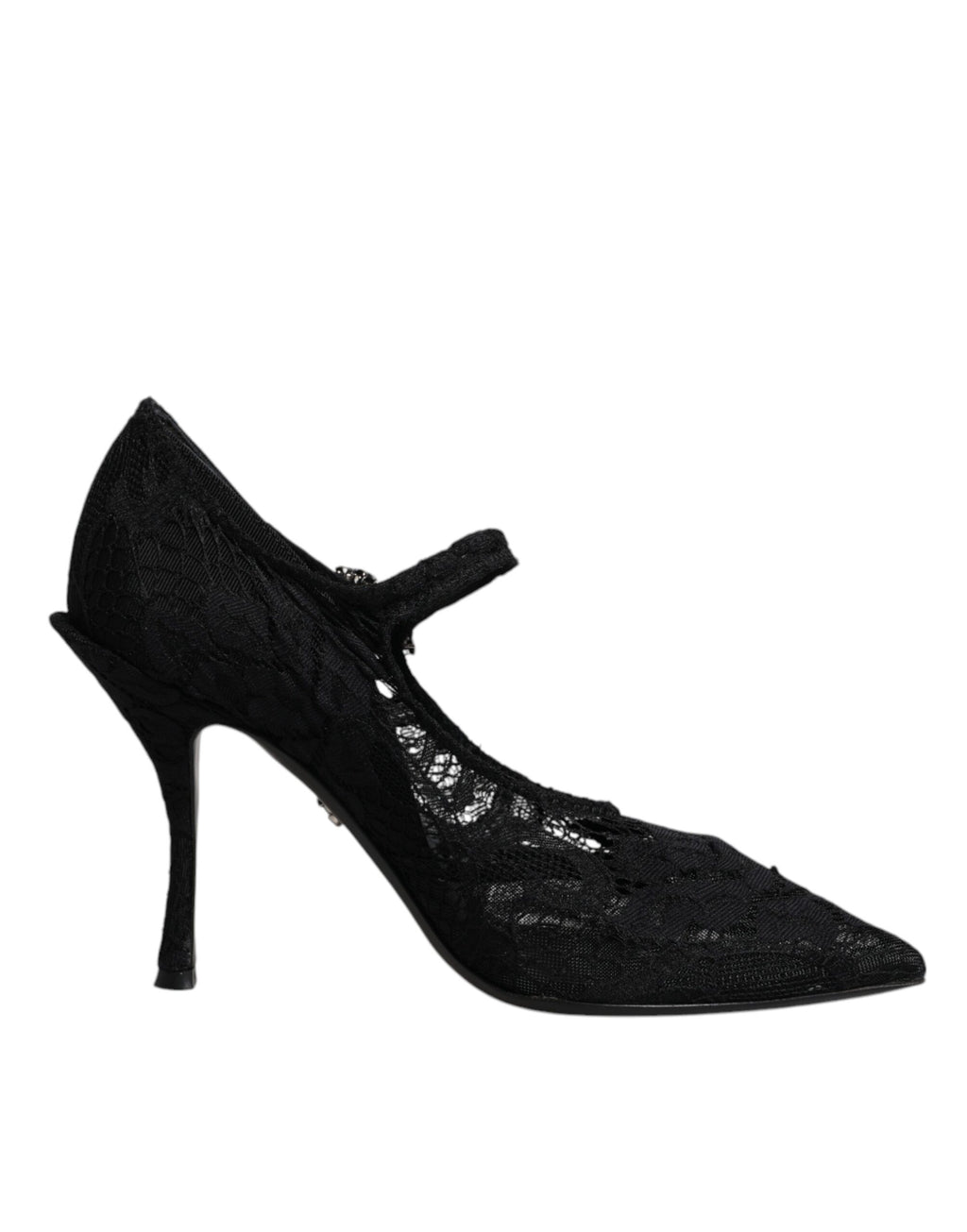 Dolce & Gabbana Schwarz Spitze Kristalle Mary Jane Pumps Schuhe