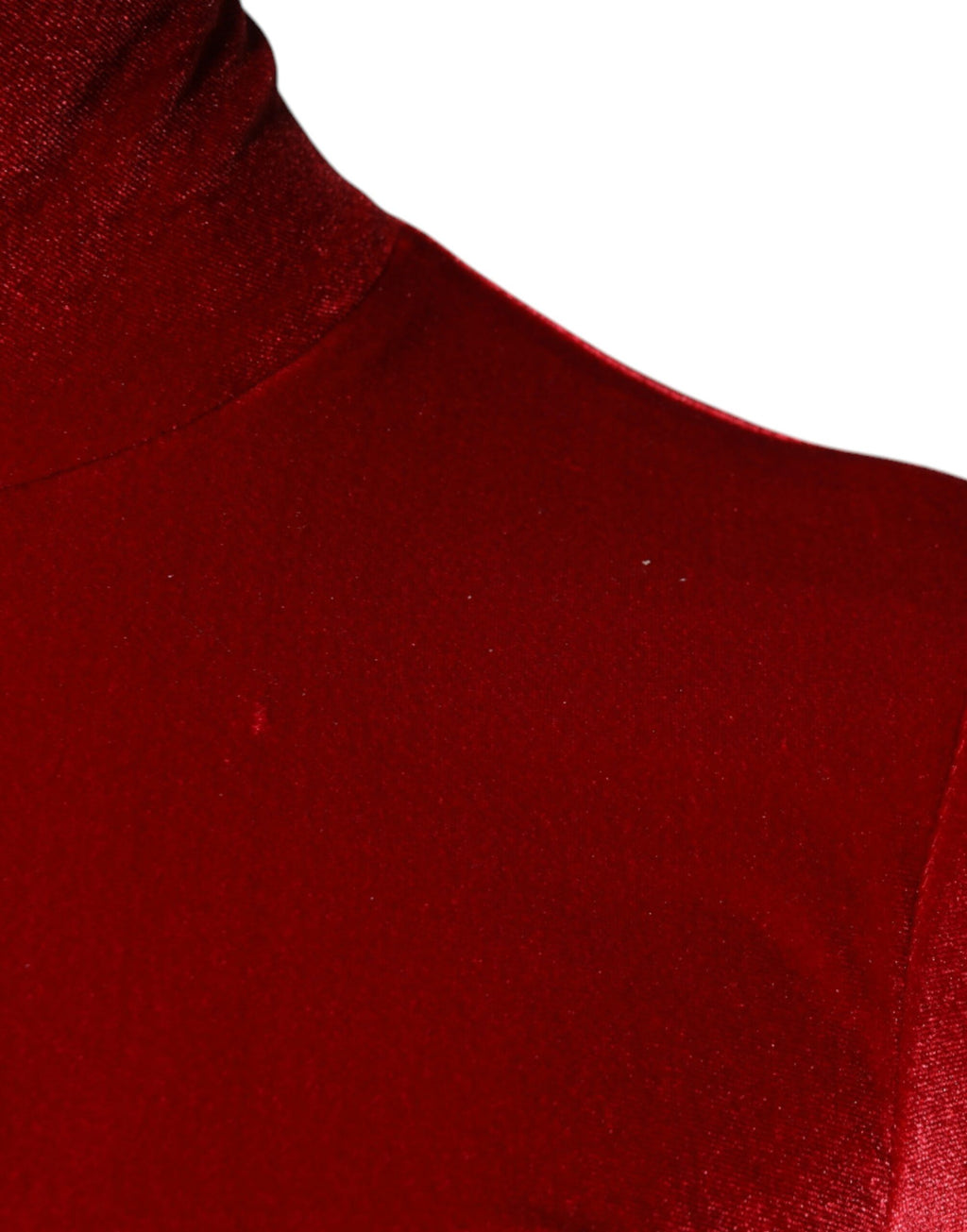 Dolce & Gabbana Rotes Samt-Bodycon-Minikleid mit langen Ärmeln