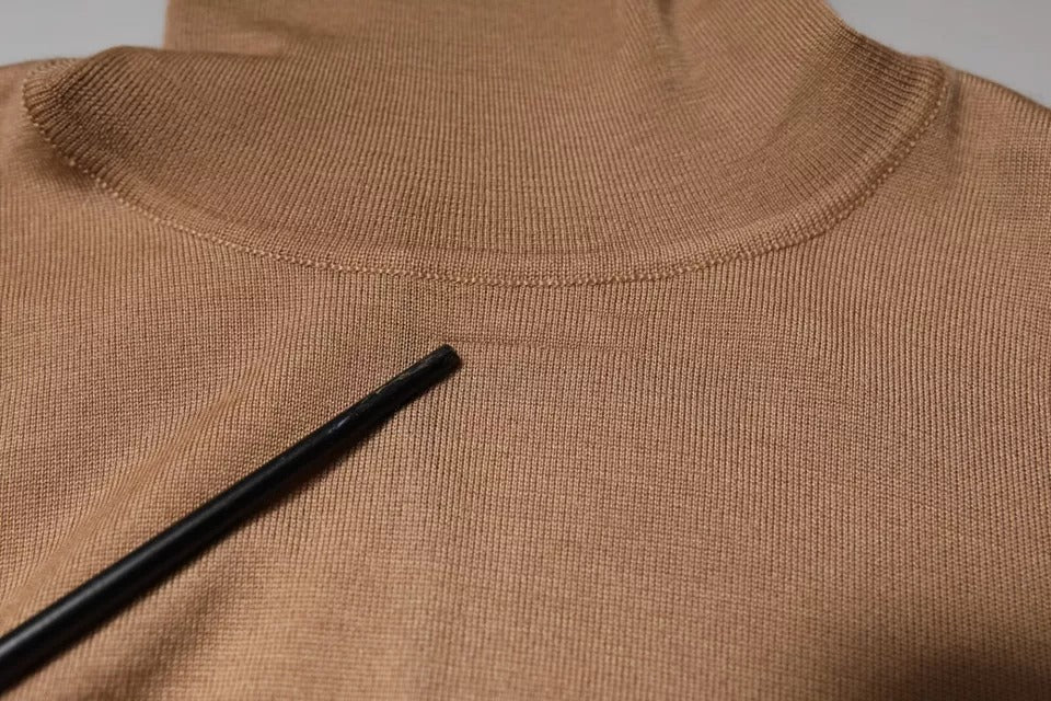 Dolce & Gabbana Brauner Rollkragenpullover mit langen Ärmeln
