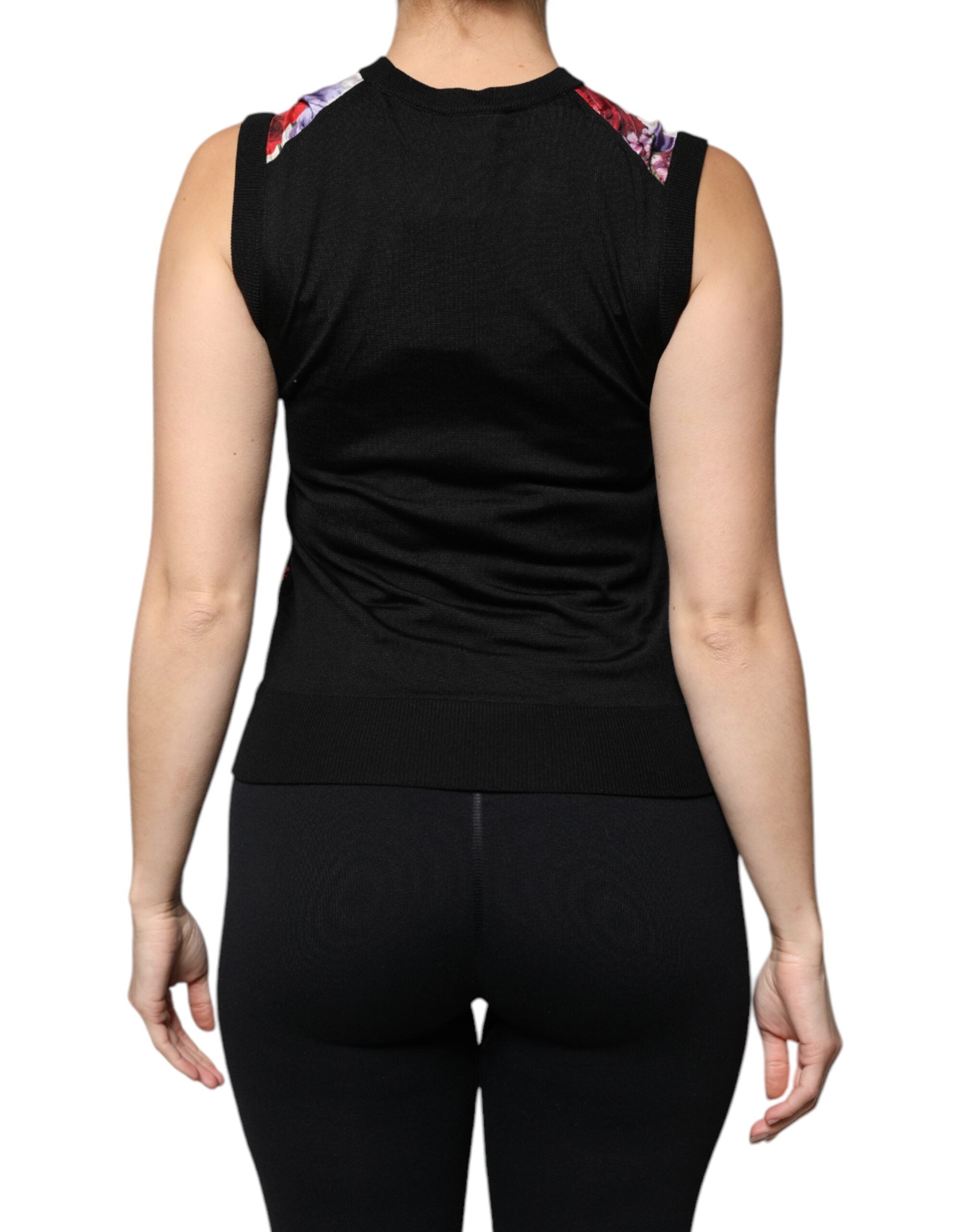 Dolce & Gabbana Multicolor Floral Silk Sleeveless Tank Bluse Top