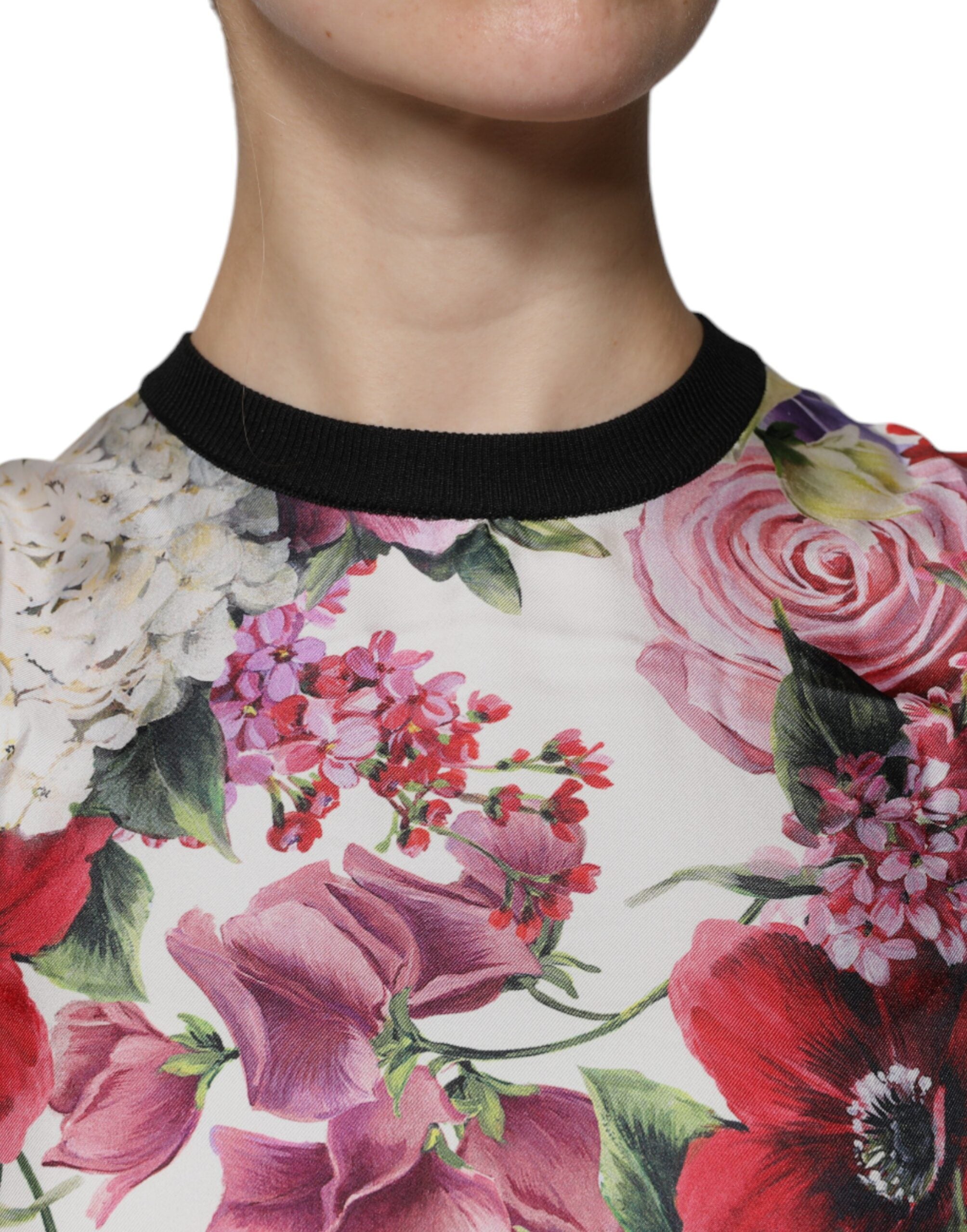 Dolce & Gabbana Multicolor Floral Silk Sleeveless Tank Bluse Top