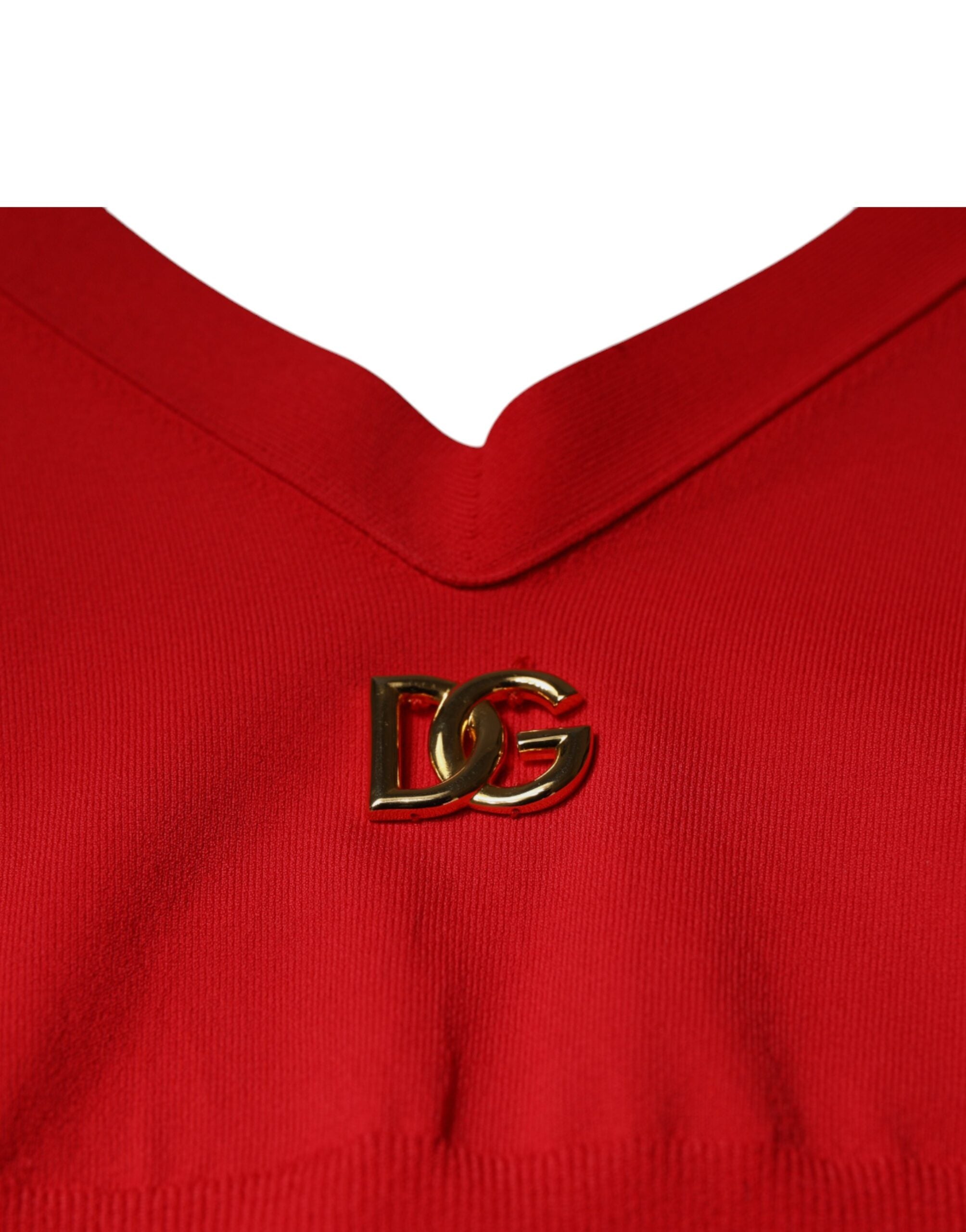 Dolce & Gabbana Rotes ärmelloses Viskose-Träger-Top