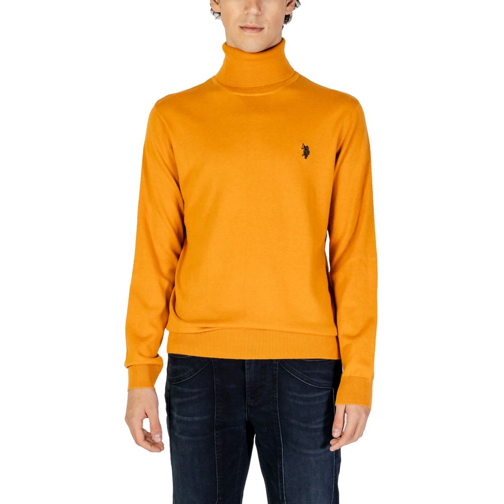 U.S. POLO ASSN. Orangefarbener Baumwoll-Rollkragenpullover