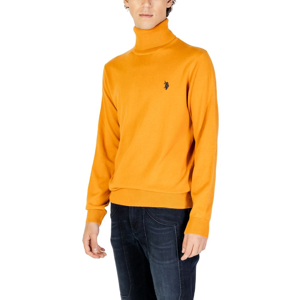 U.S. POLO ASSN. Orangefarbener Baumwoll-Rollkragenpullover
