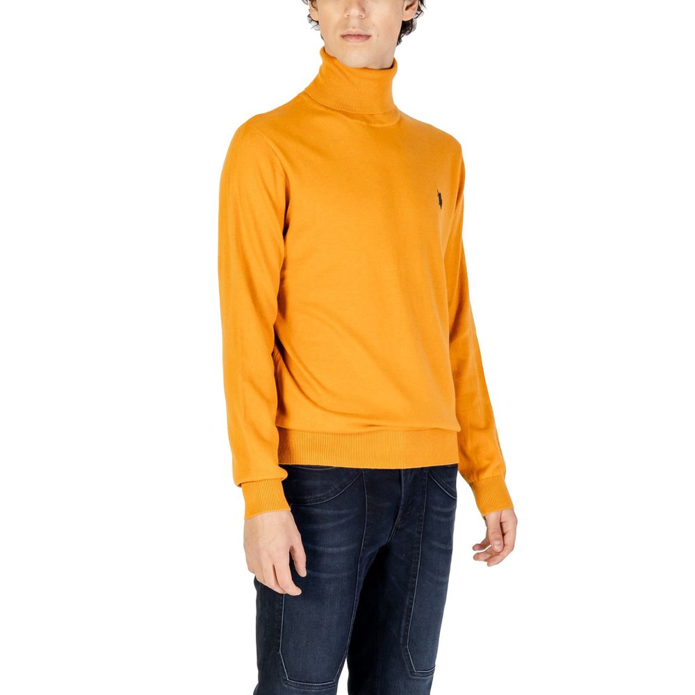 U.S. POLO ASSN. Orangefarbener Baumwoll-Rollkragenpullover