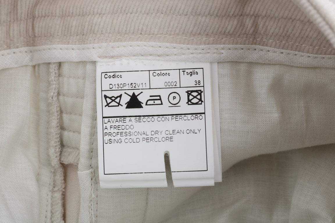 Ermanno Scervino Beige Slim Jeans Cord Skinny Hosen