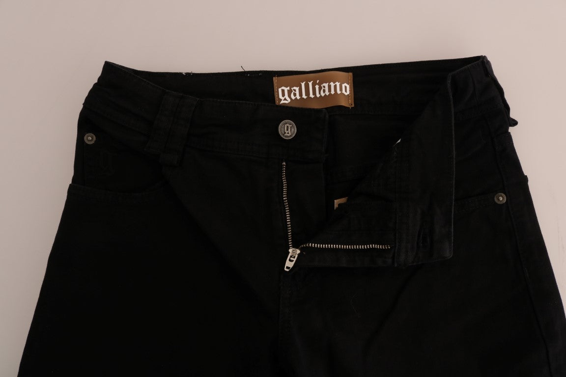 John Galliano Schwarze Baumwoll-Denim Stretch Jeans Regular Fit