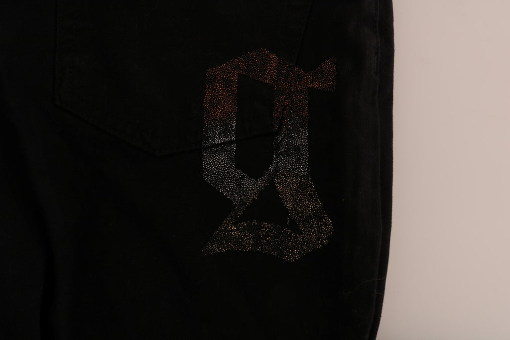 John Galliano Schwarze Baumwoll-Denim Stretch Jeans Regular Fit