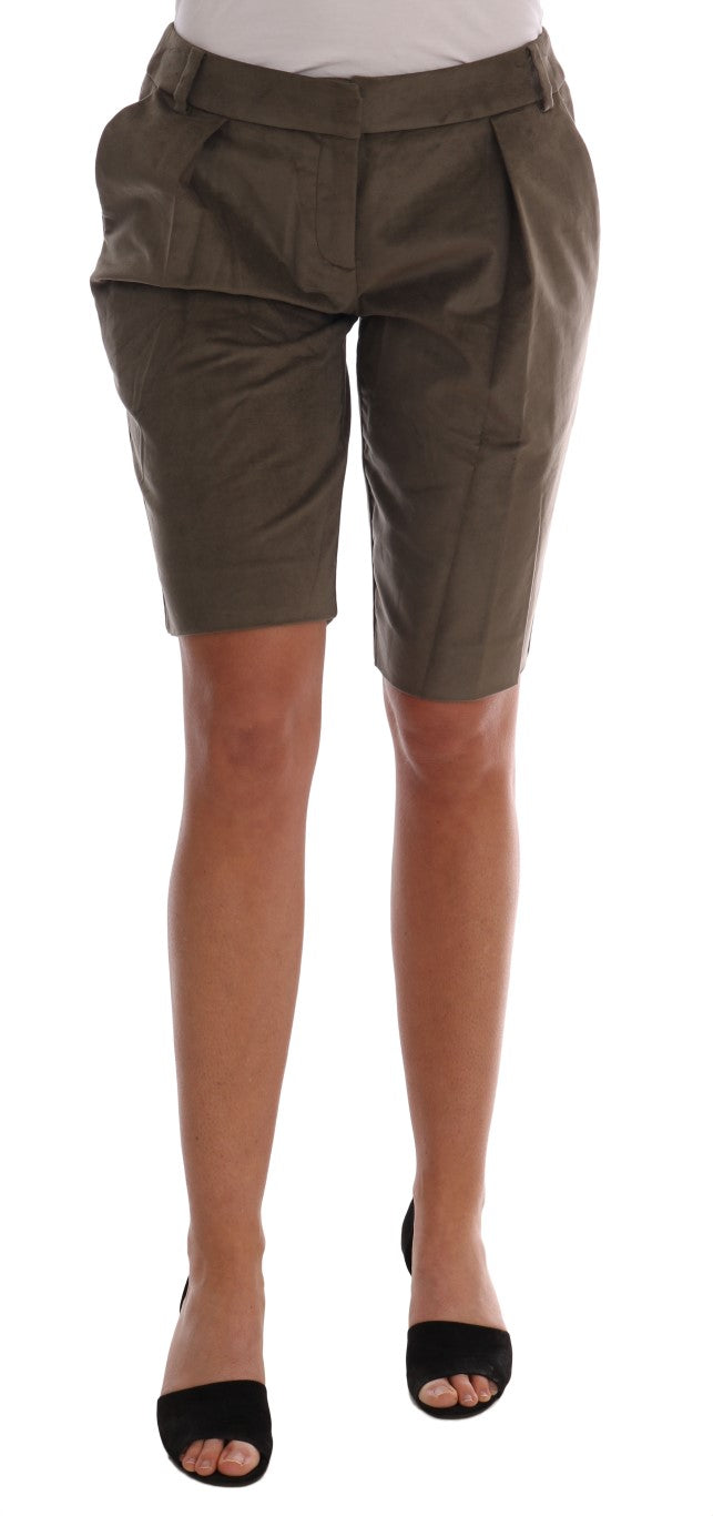 Ermanno Scervino Bermudashorts aus braunem Samt