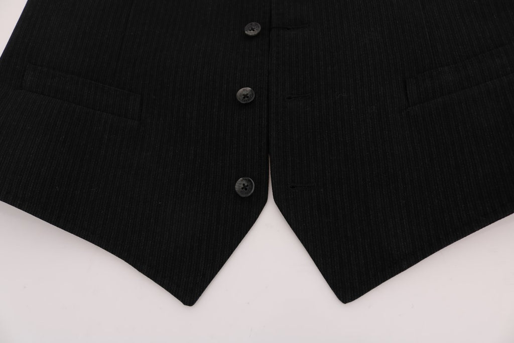 Dolce & Gabbana Schwarze STAFF Baumwollseidenweste
