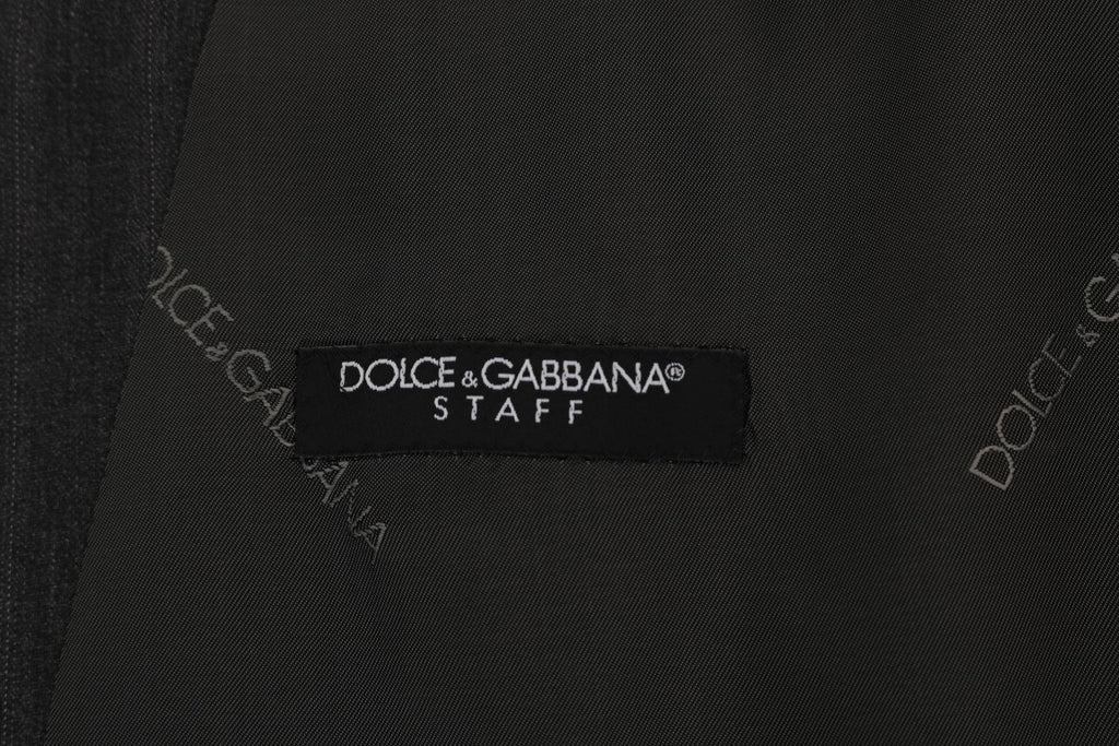 Dolce & Gabbana Graue STAFF Wool Stretch-Weste
