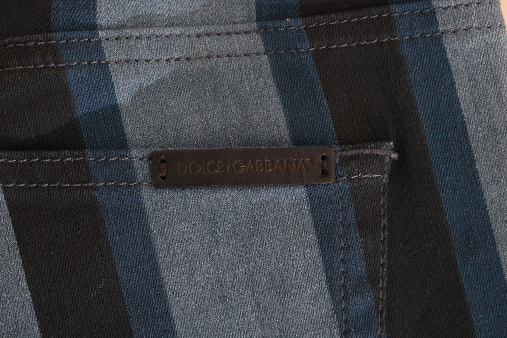 Dolce & Gabbana Blaue GIRLY Jeans aus gestreifter Baumwolle