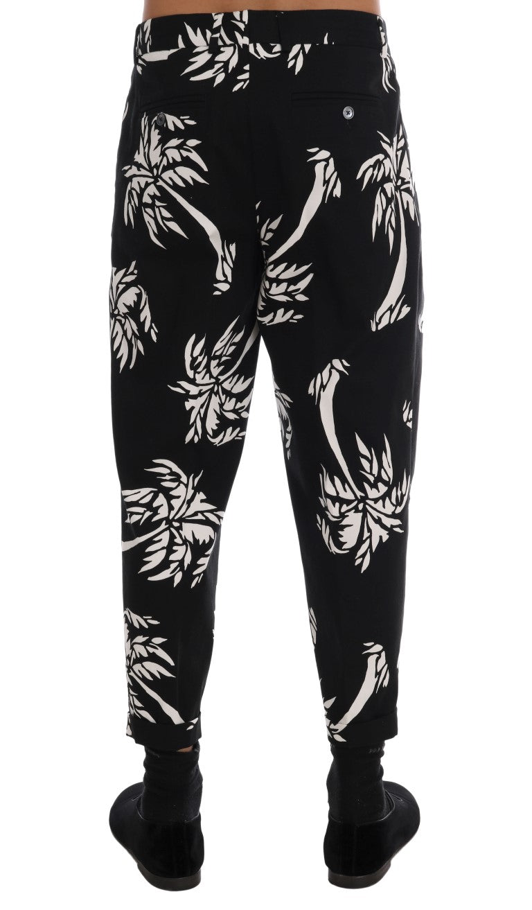 Dolce & Gabbana Black Tree Baumwoll-Stretch-Hose