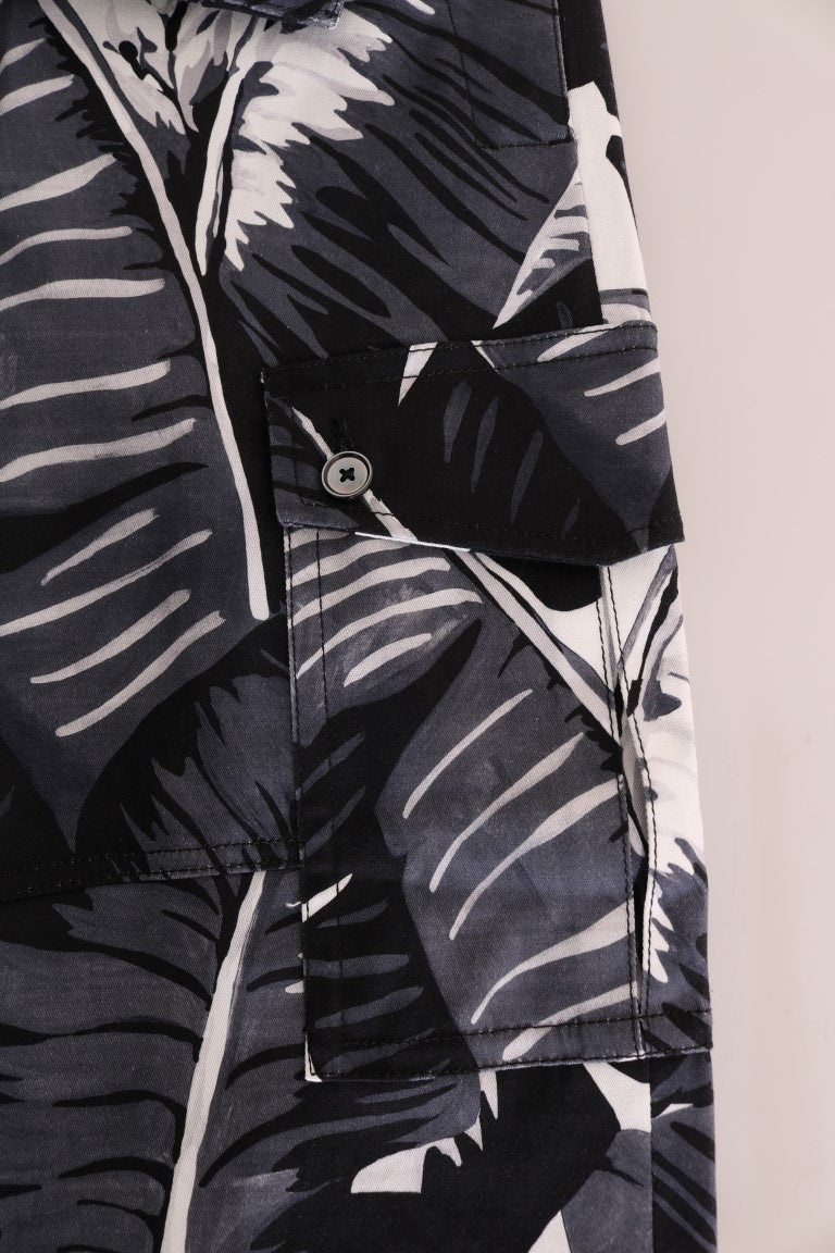 Dolce & Gabbana Graue Bananenblatt-Baumwoll-Hose