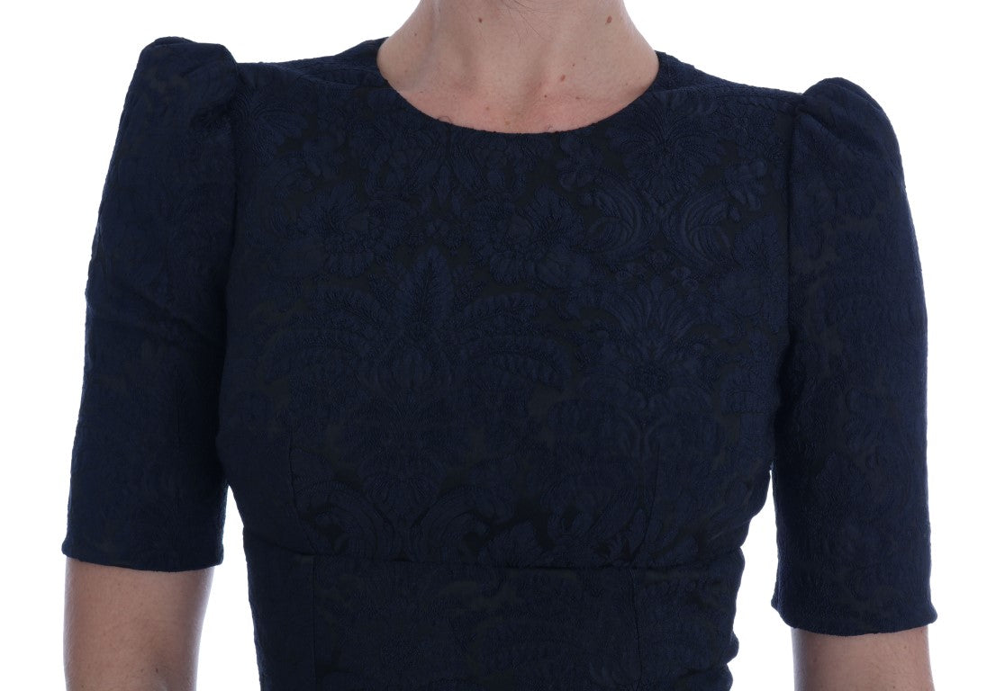 Dolce & Gabbana Schwarz-Blaues Mini-Kleid mit Schlagseite