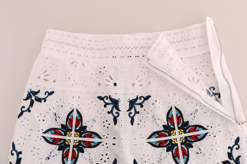 Dolce & Gabbana Mulicolor Majolika Ausschnitt Caprihose