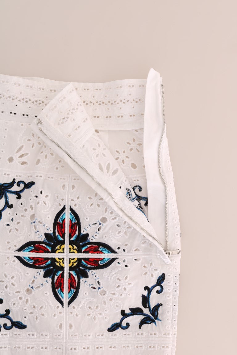 Dolce & Gabbana Mulicolor Majolika Ausschnitt Caprihose