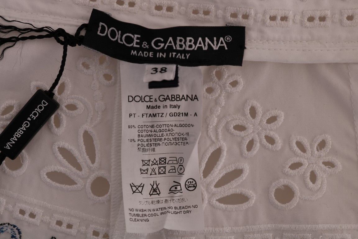 Dolce & Gabbana Mulicolor Majolika Ausschnitt Caprihose