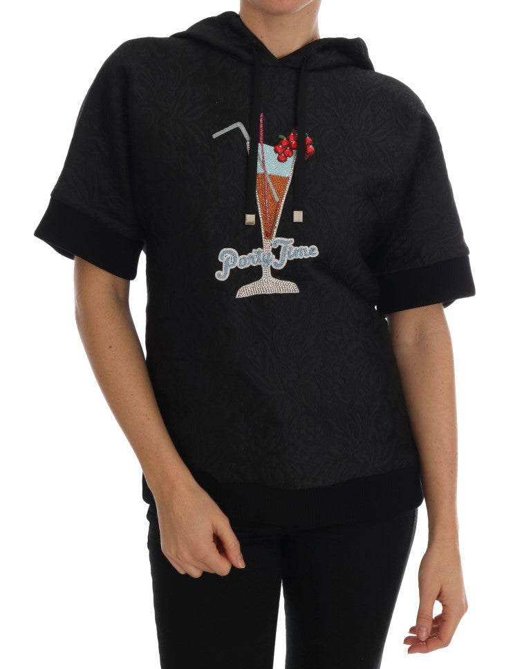 Dolce & Gabbana Schwarzer Märchen-Kristall-Kapuzenpulli