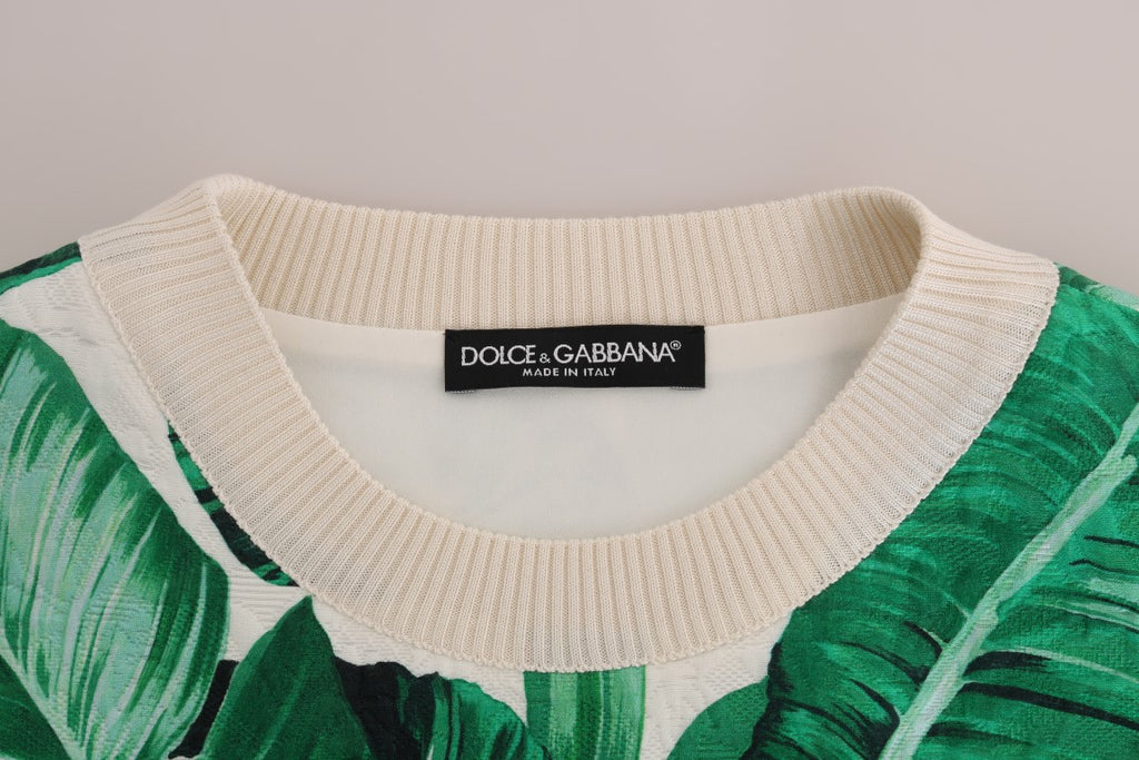 Dolce & Gabbana Ananas-Bananen-Pailletten-Pullover mit Rundhalsausschnitt