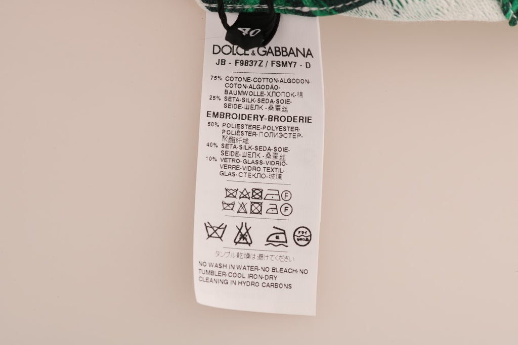 Dolce & Gabbana Ananas-Bananen-Pailletten-Pullover mit Rundhalsausschnitt