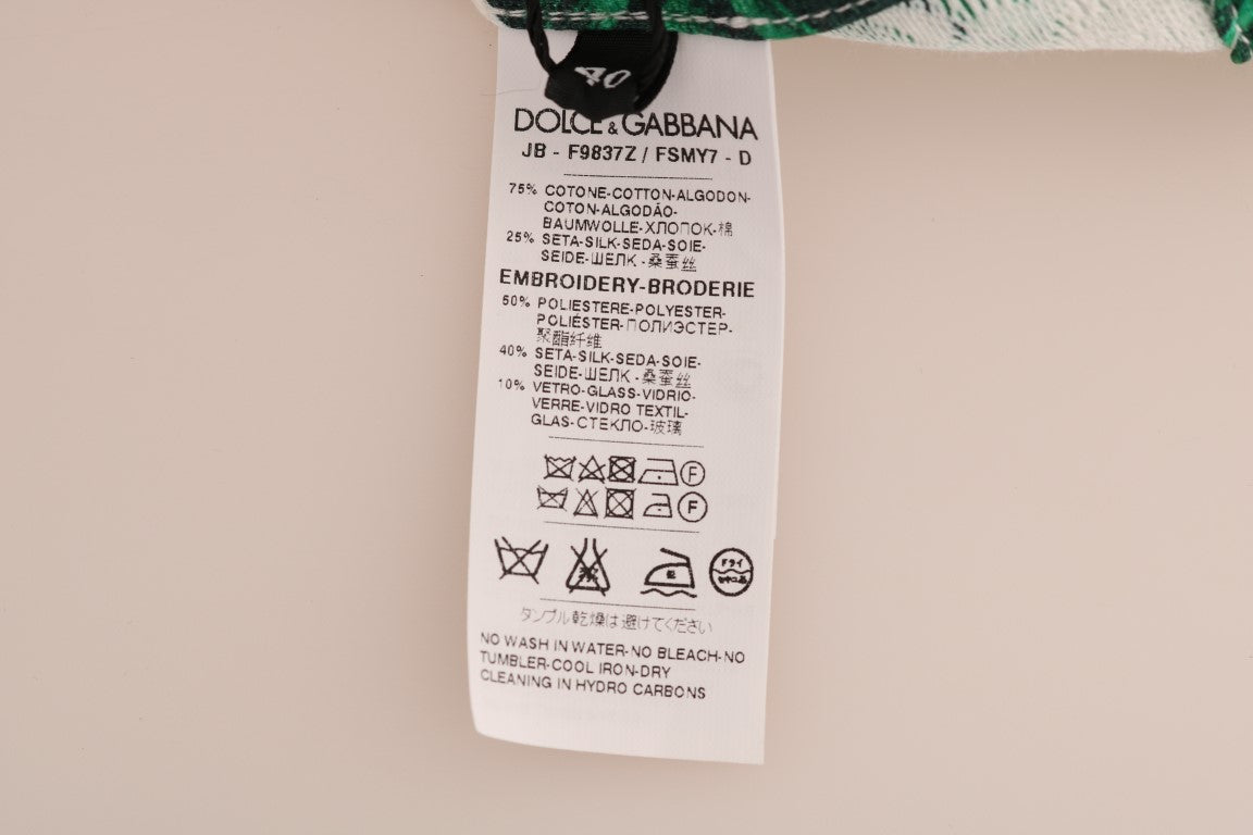 Dolce & Gabbana Ananas-Bananen-Pailletten-Pullover mit Rundhalsausschnitt